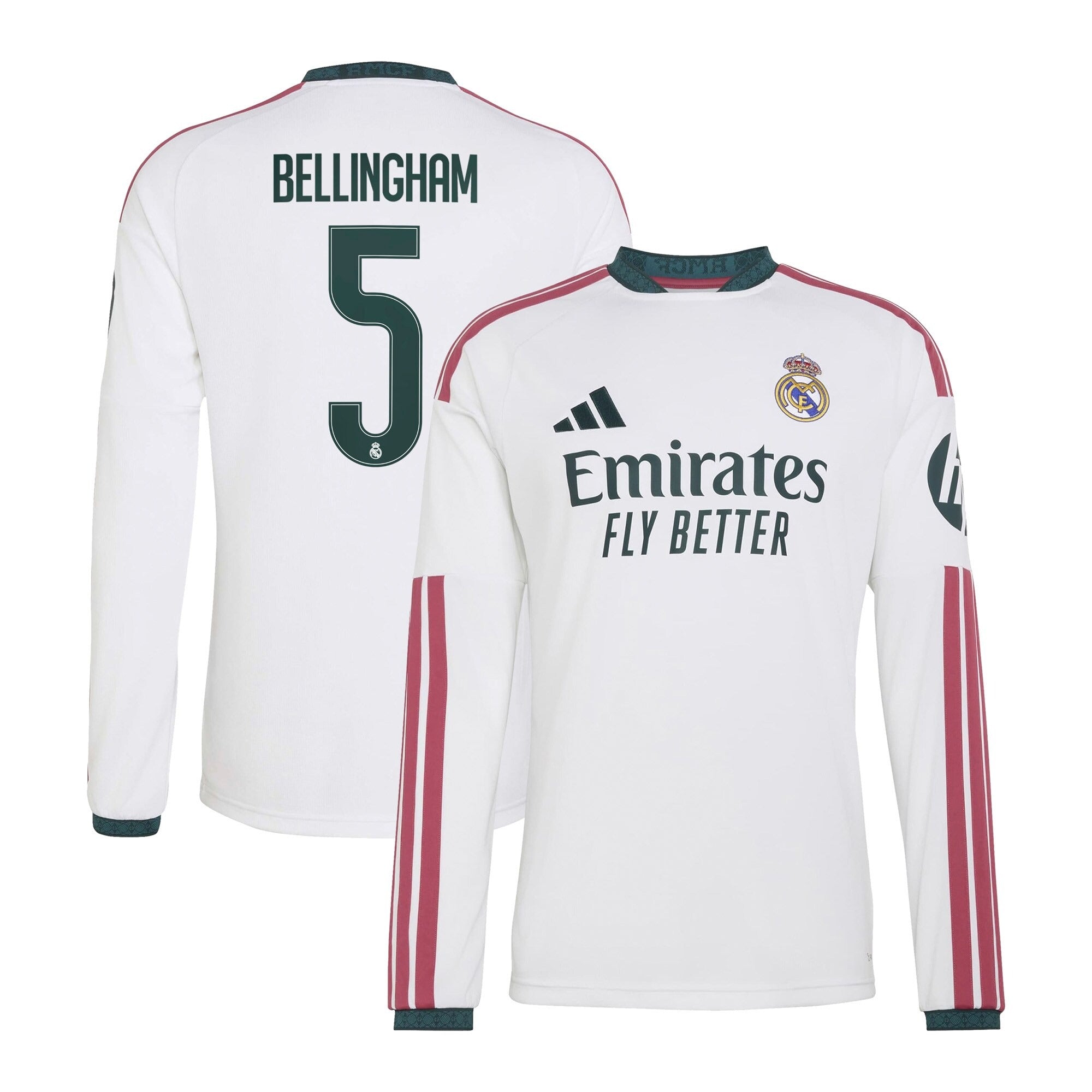 Jude Bellingham Real Madrid adidas 2026/27 Home  Long Sleeve Jersey - White