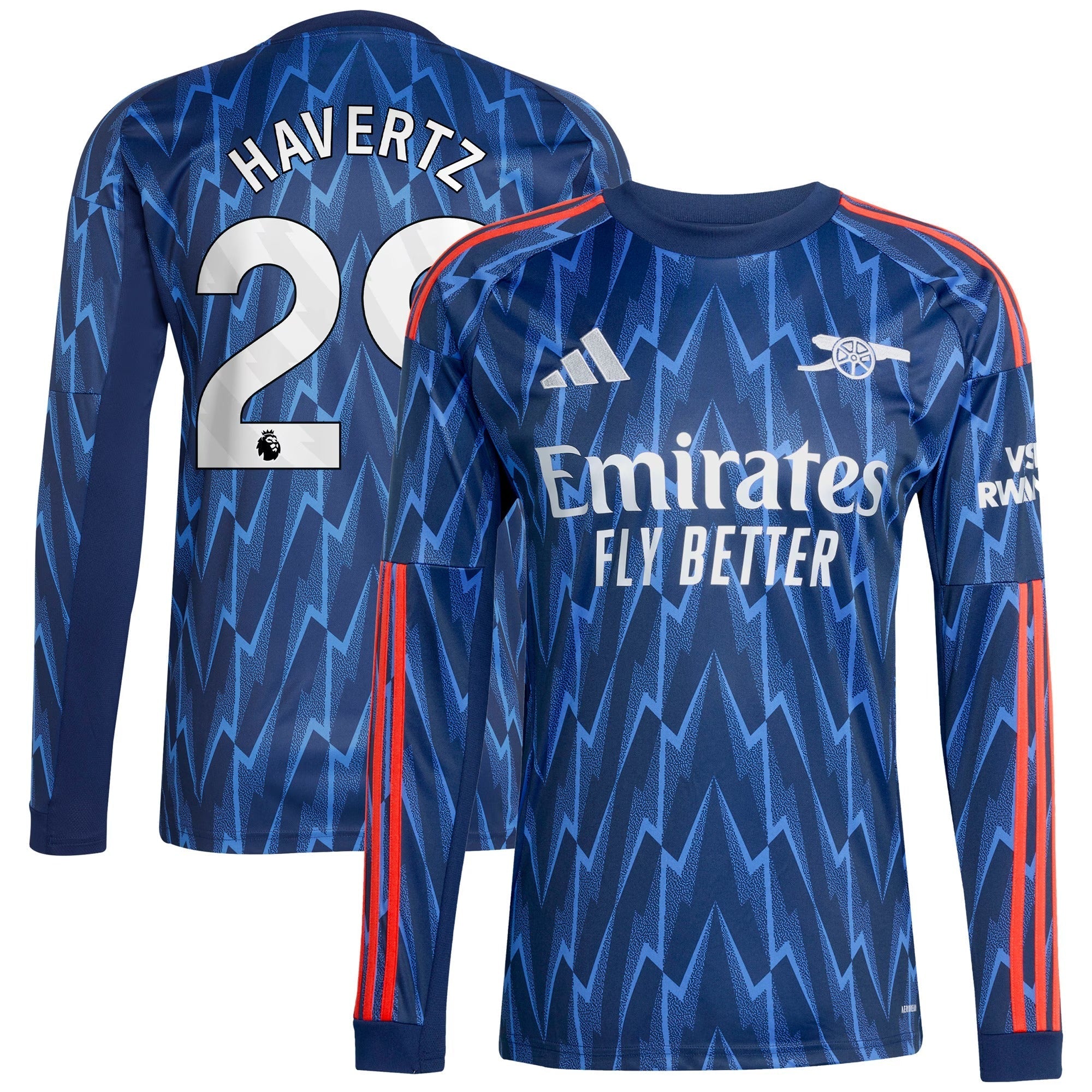 Kai Havertz Arsenal Selfika 2025/26 Away Long Sleeve Player Jersey - Blue