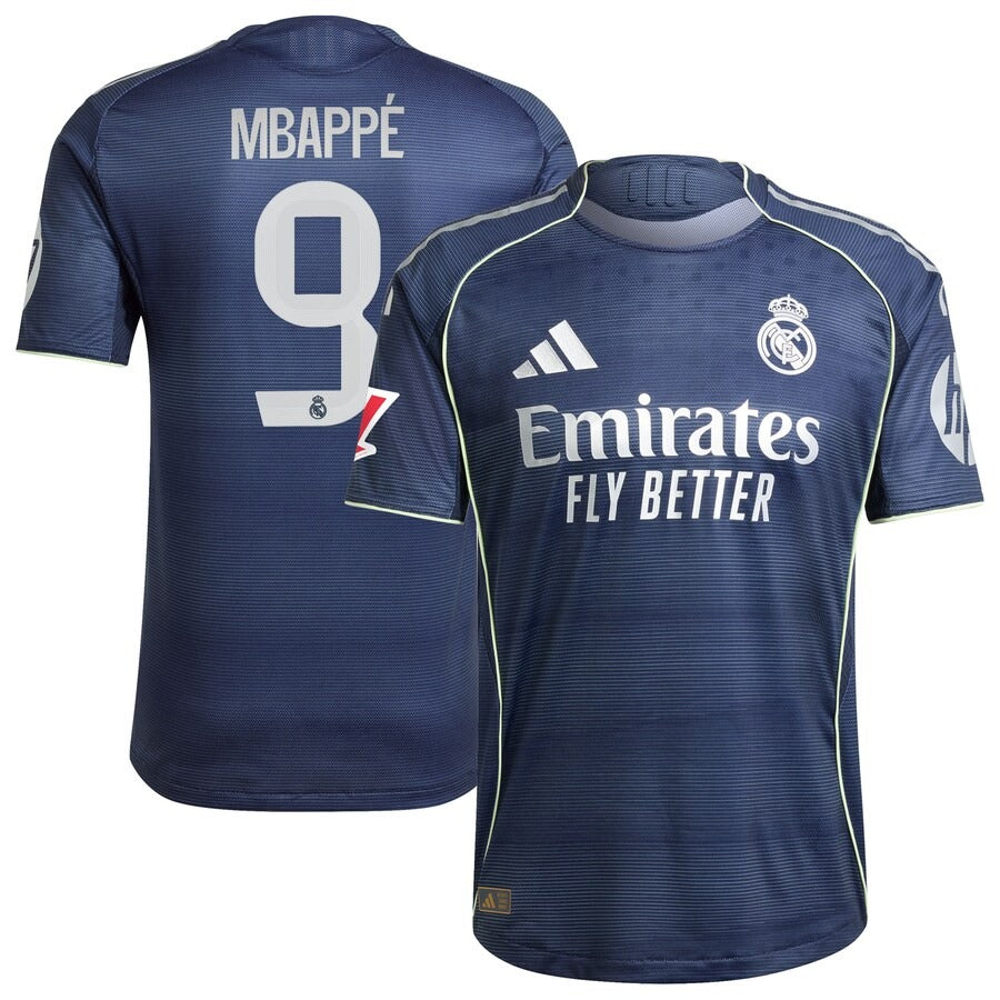 Kylian Mbappé Real Madrid adidas 2025/26 Away Player Jersey - Blue - Jersey Teams World