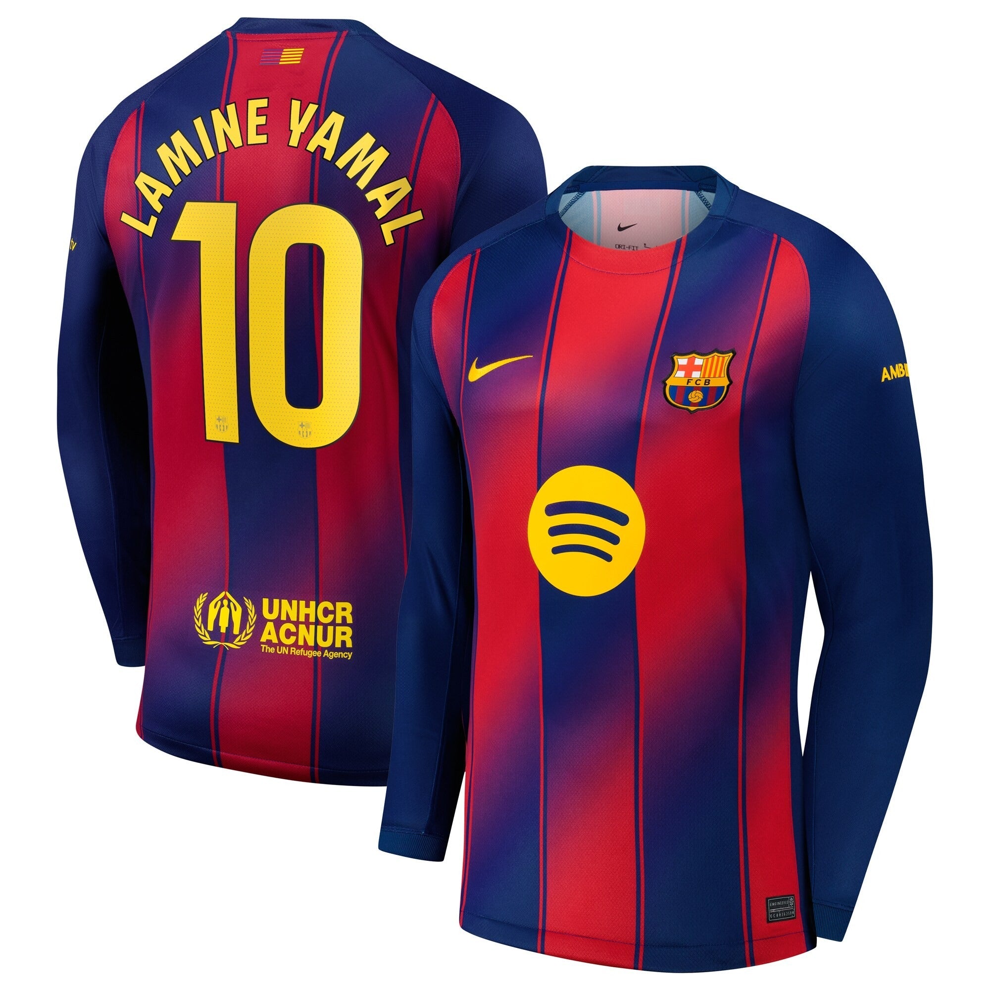 Lamine Yamal Barcelona Nike 2025/26 Long Sleeve Player Jersey - Blue