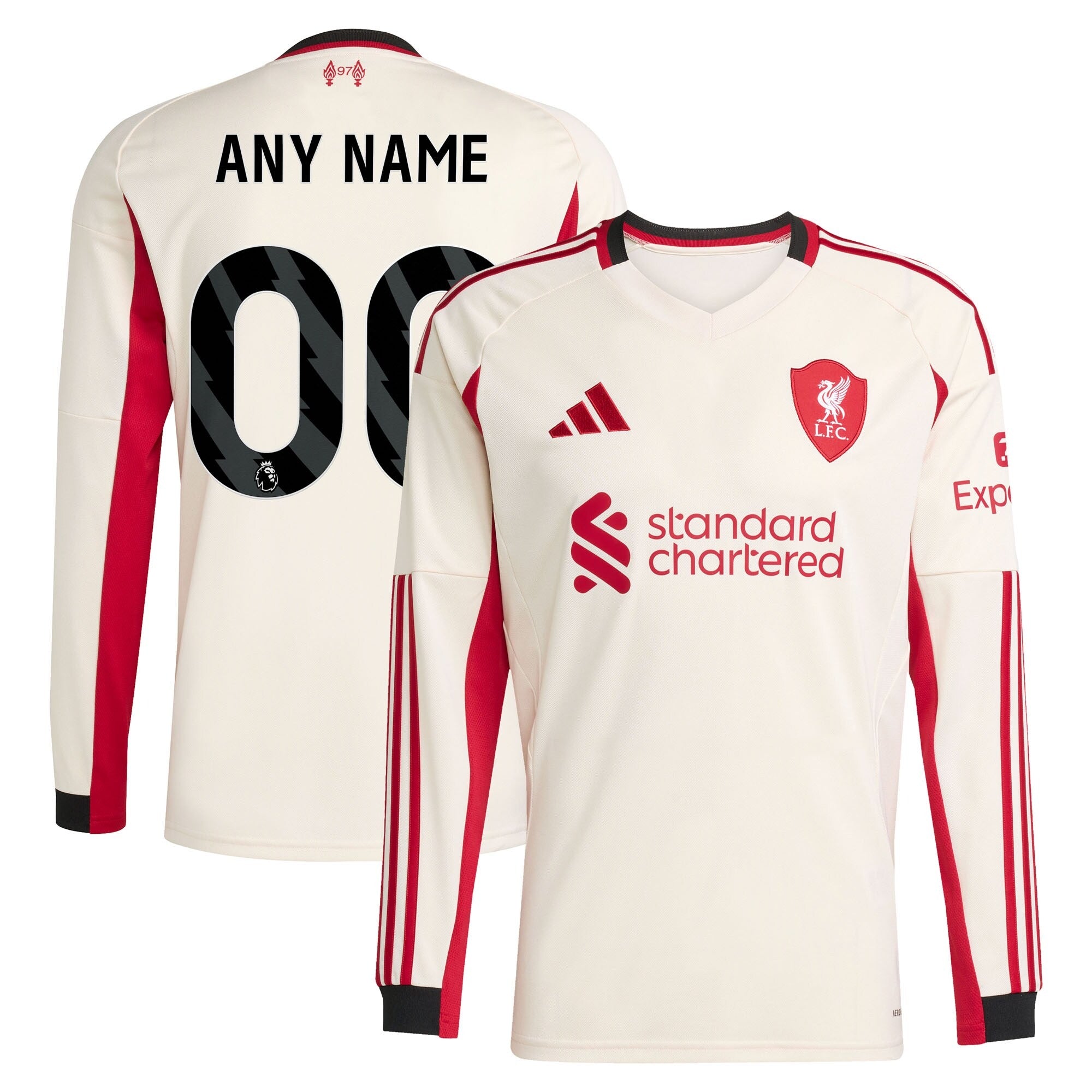 Liverpool Selfika 2025/26 Away Long Sleeve Custom Jersey - White