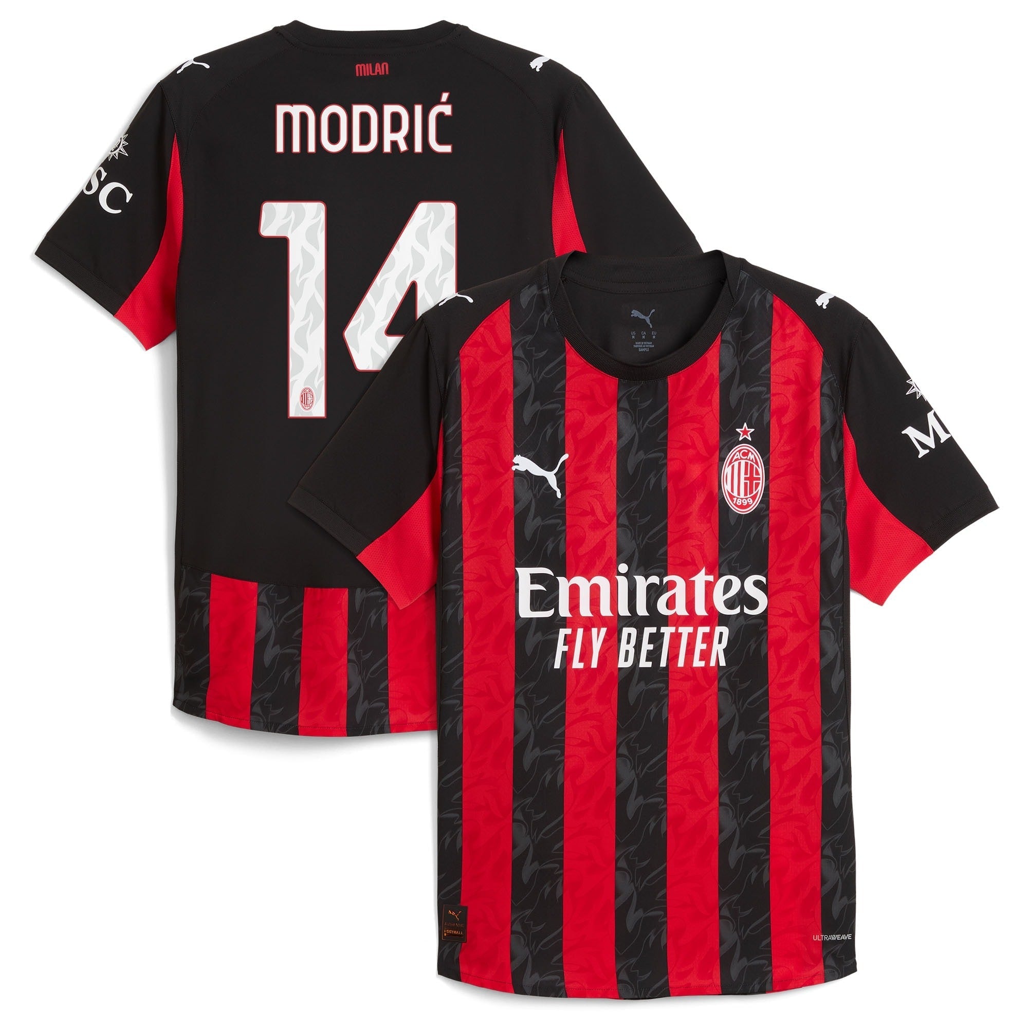 Luka Modric AC Milan Puma 2025/26 Home Jersey - Red - Jersey Teams World