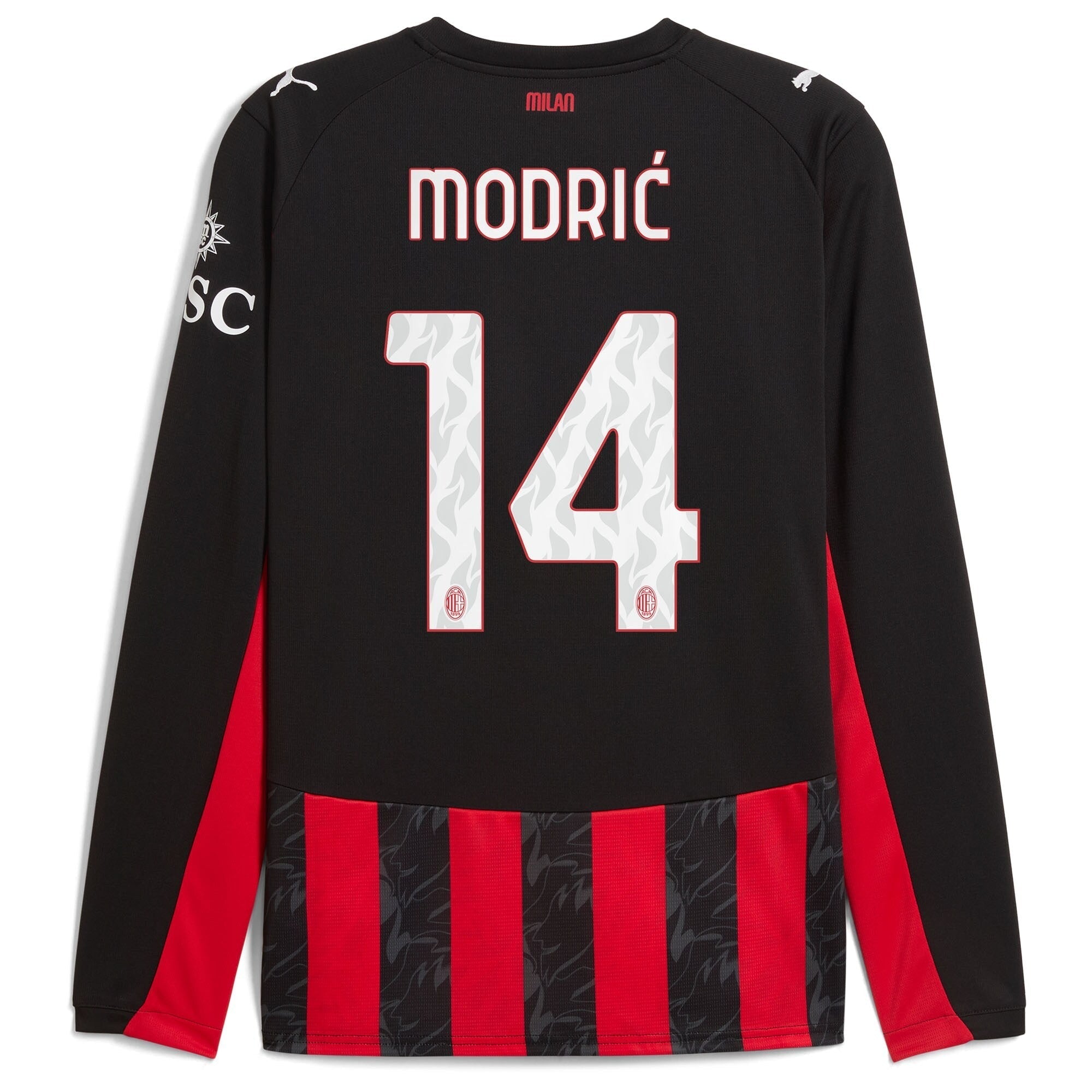 Luka Modric AC Milan Selfika 2025/26 Home Long Sleeve Jersey - Red