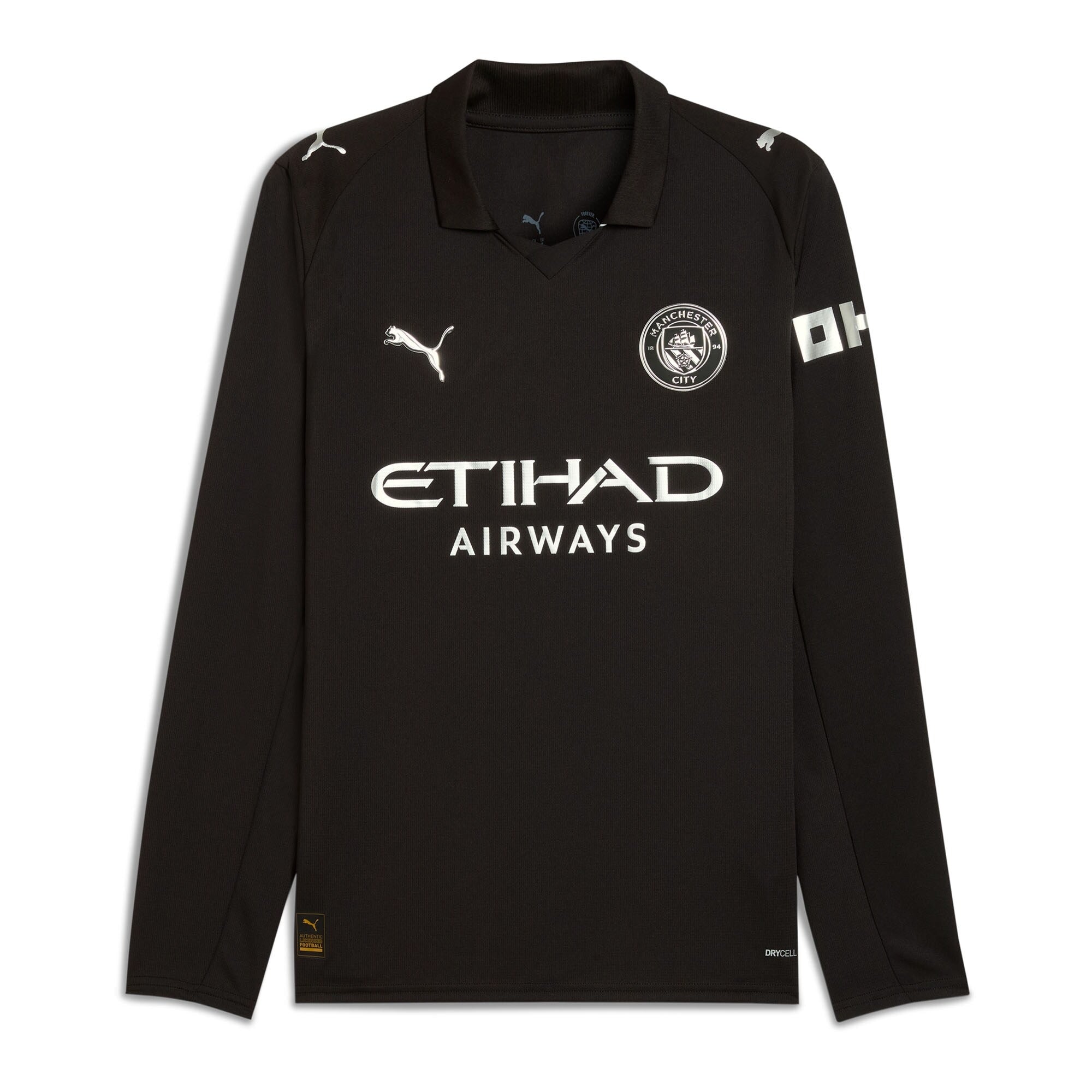 Manchester City Selfika 2025/26 Away Long Sleeve Custom Jersey - Black