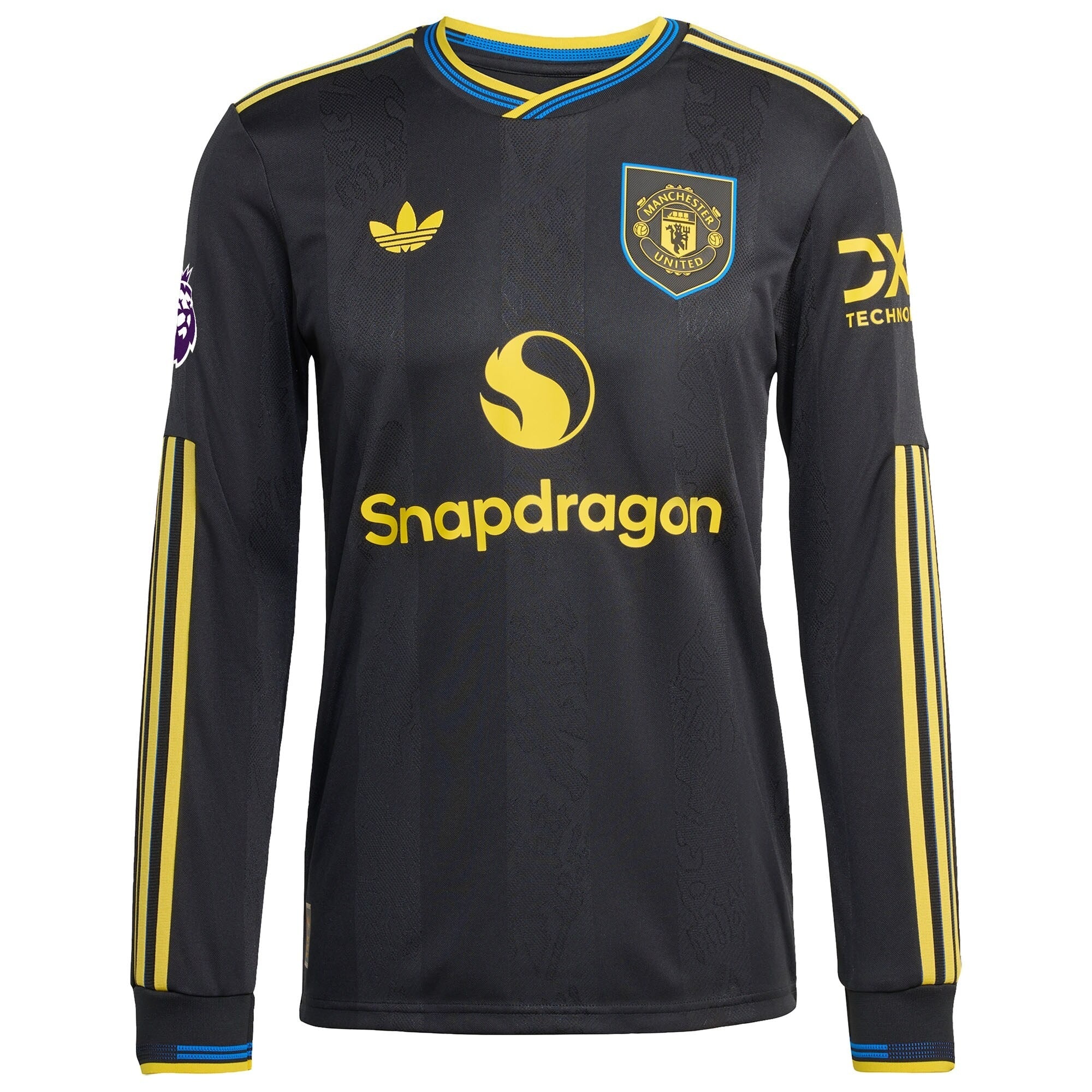 Manchester United adidas 2025/26 Third Long Sleeve Custom Jersey - Black