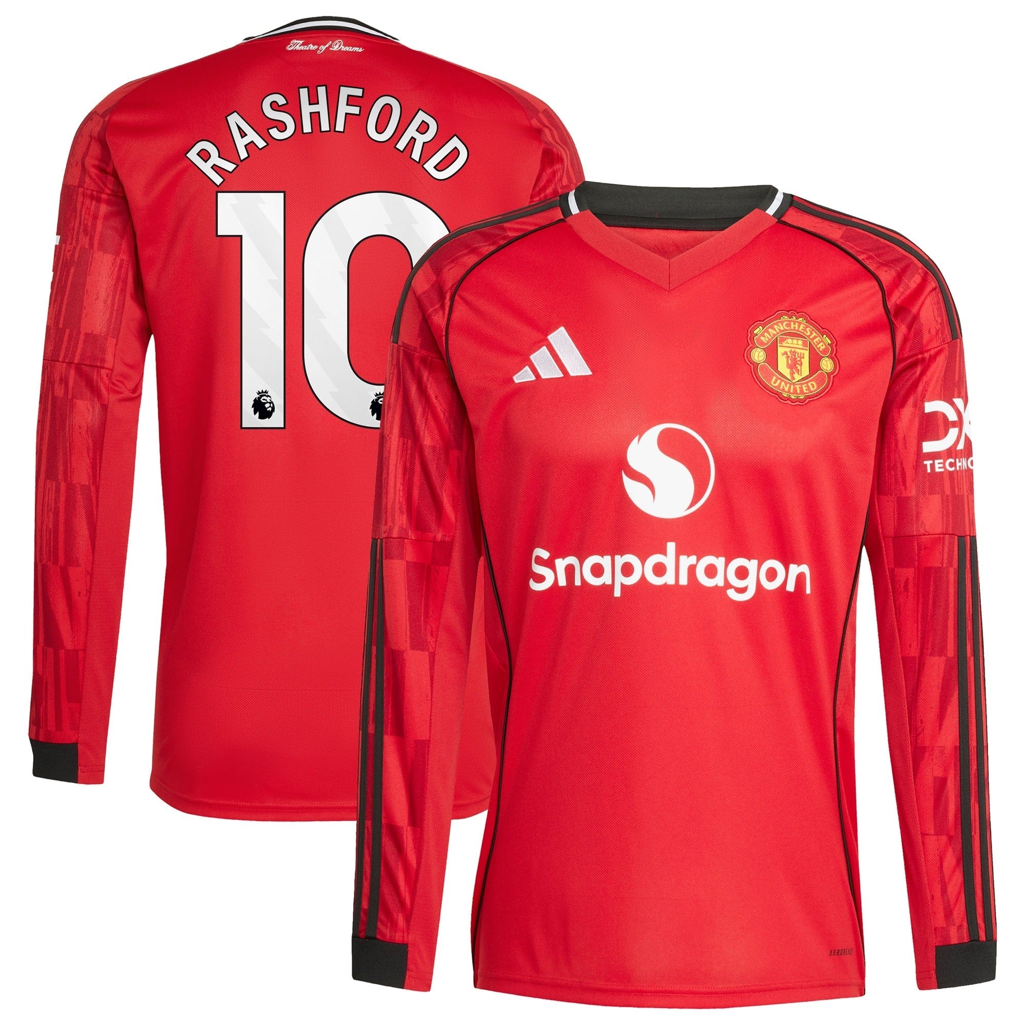 Marcus Rashford Manchester United adidas Home 2025/26 Player Long Sleeve Jersey - Red