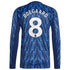 Martin Ødegaard Arsenal adidas 2025/26 Away Long Sleeve Player Jersey - Blue
