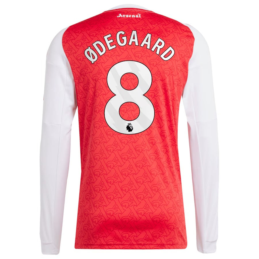 Martin Ødegaard Arsenal Selfika 2025/26 Home Long Sleeve Player Jersey - Red