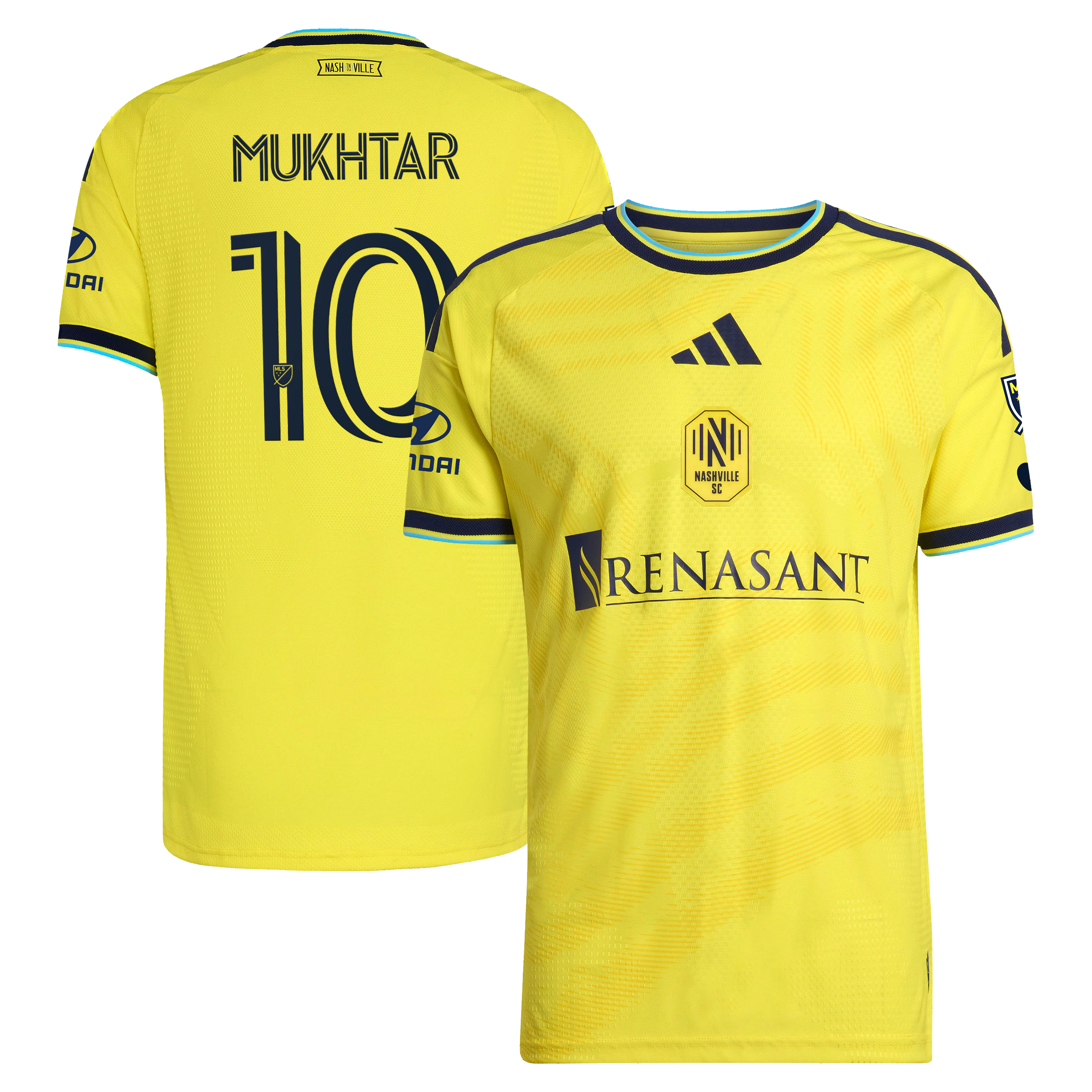 Nashville SC // Hany Mukhtar #10 Official 2026 The Reverb On-Field Patch Jersey – Yellow - Jersey Teams World