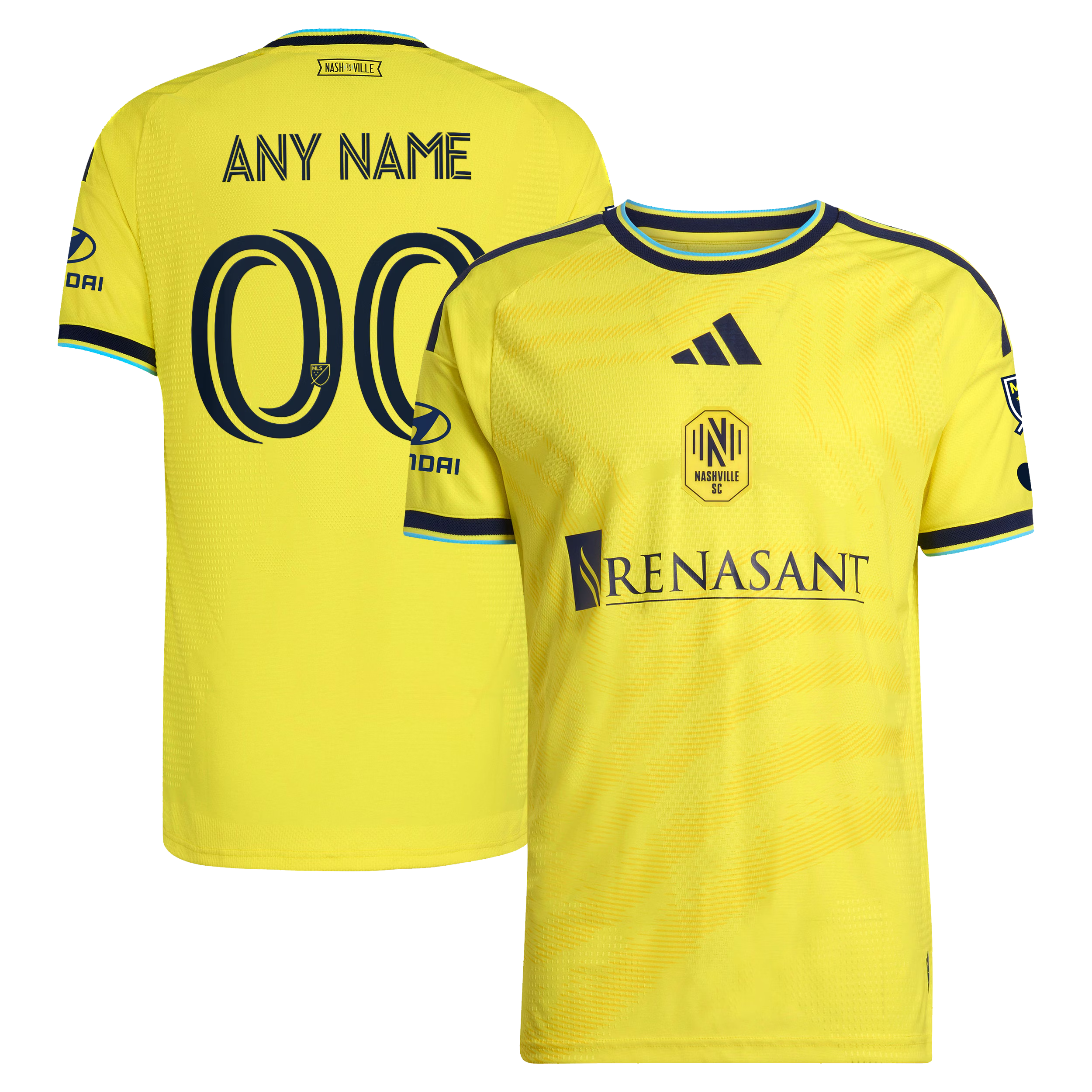 Nashville SC // adidas Official 2026 The Reverb On-Field Patch Custom Jersey – Yellow - Jersey Teams World