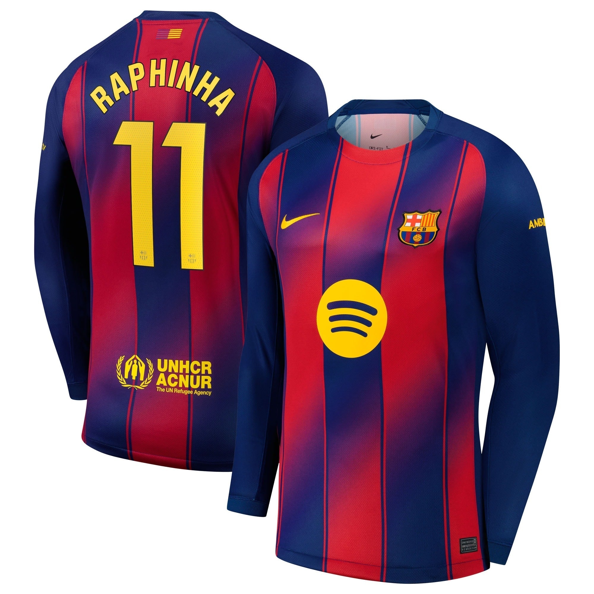 Selfika Raphinha Barcelona 2025/26 Home Long Sleeve Jersey - Navy