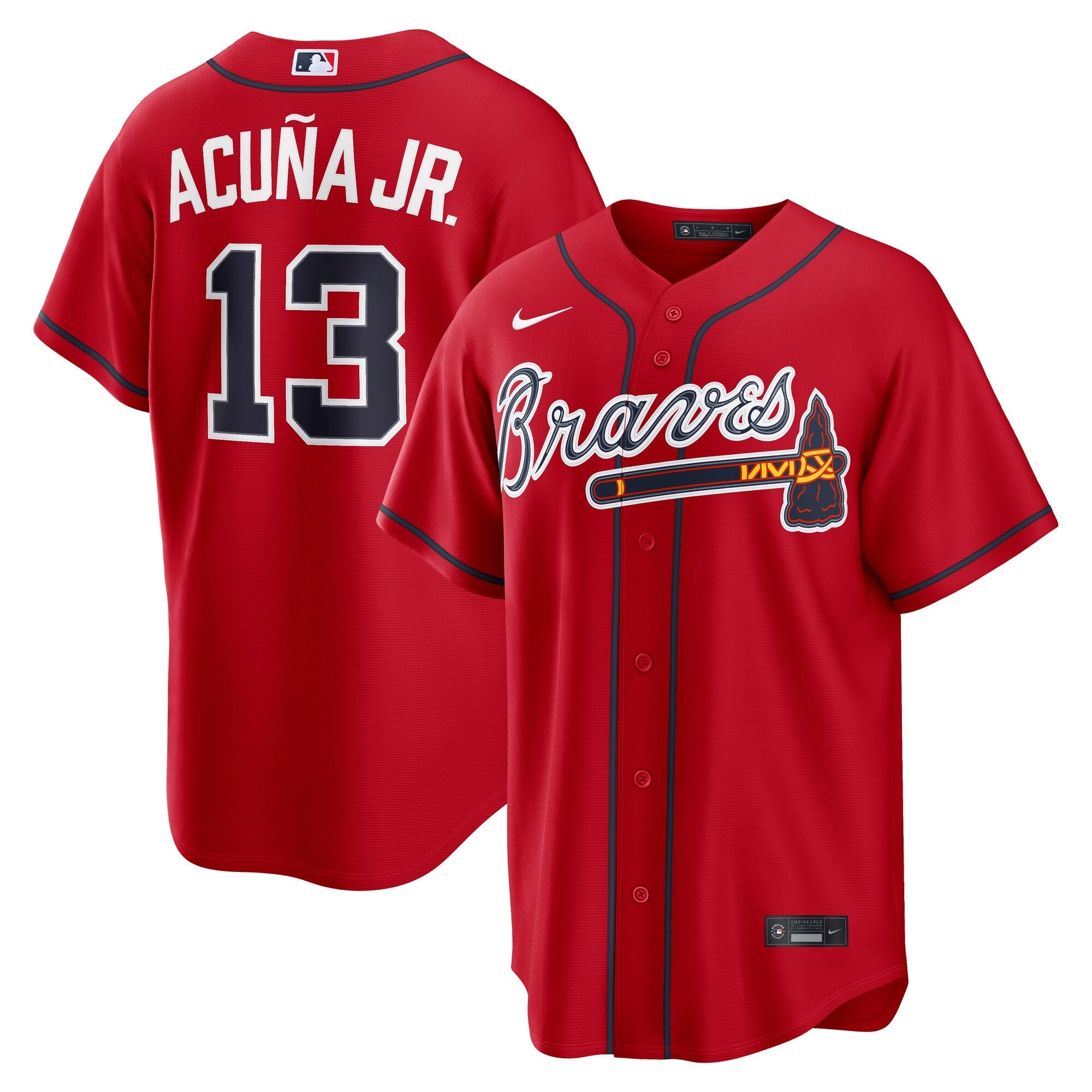 Selfika™ Ronald Acuña Jr. Atlanta Braves Alternate Edition Jersey Navy