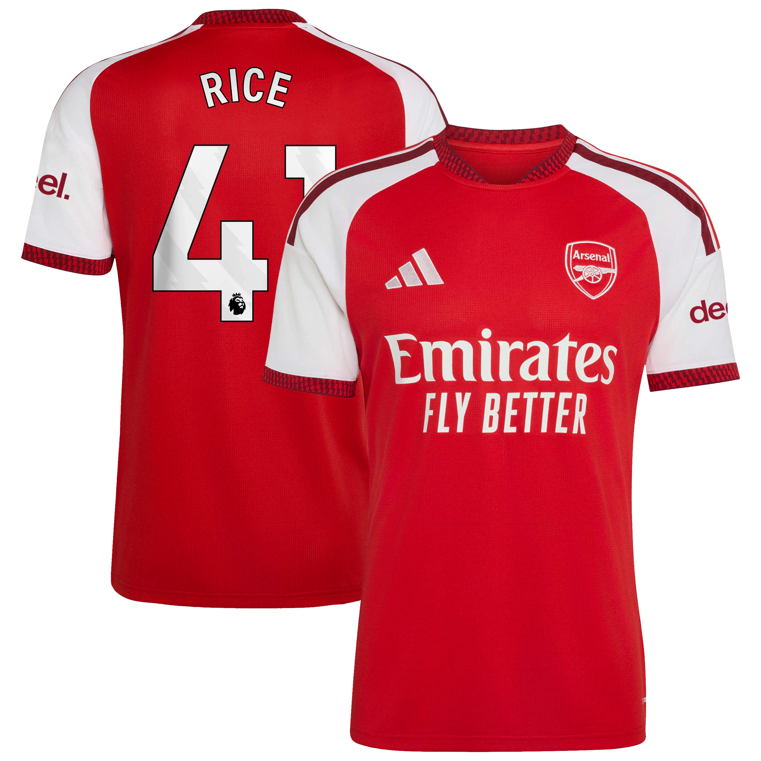 Official Declan Rice Arsenal Selfika™ 2026/27 Home Edition Jersey - Red Midfielder Soccer Gear