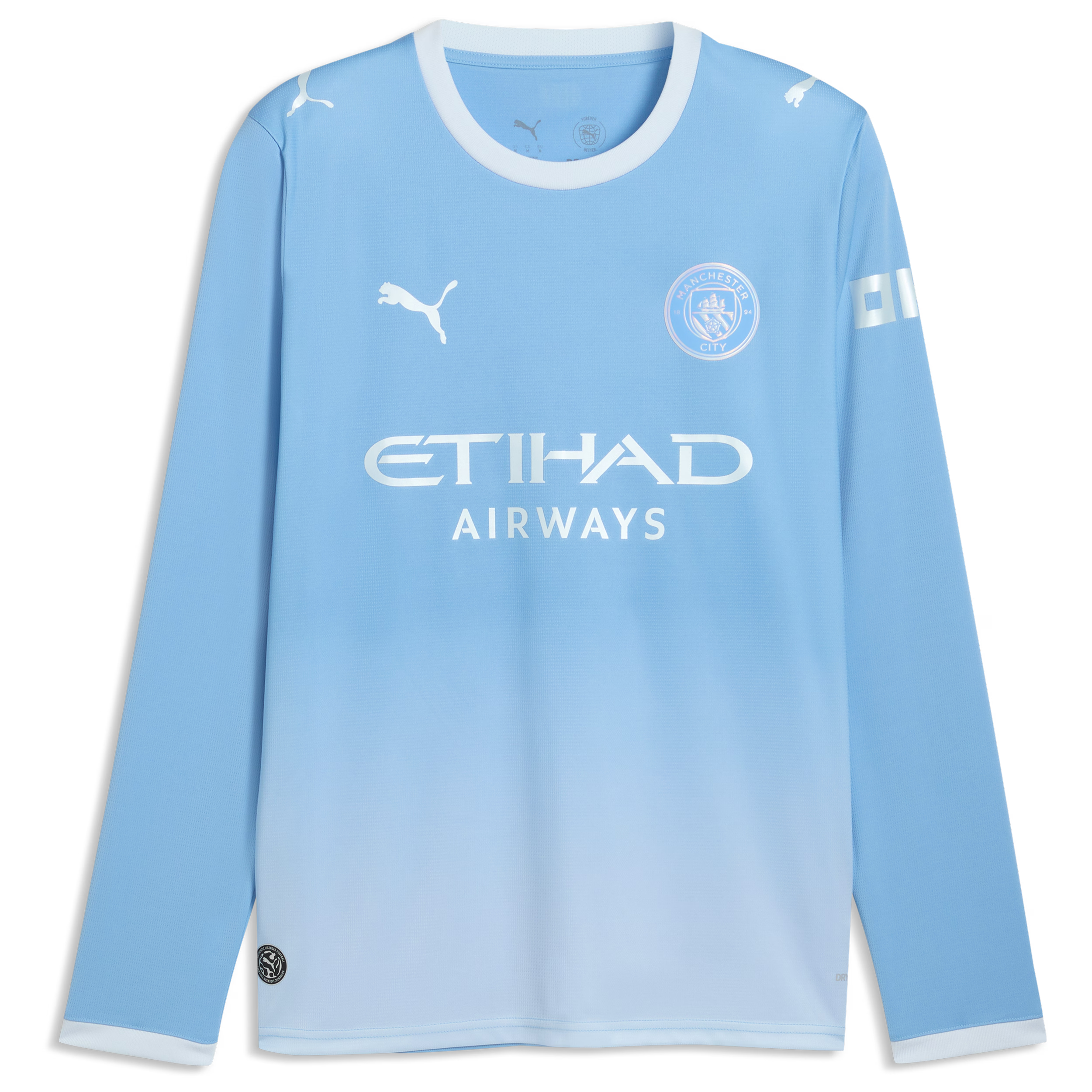 Official Manchester City Puma 2026/27 Home Replica Long Sleeve Custom Jersey - Light Blue - Jersey Teams World