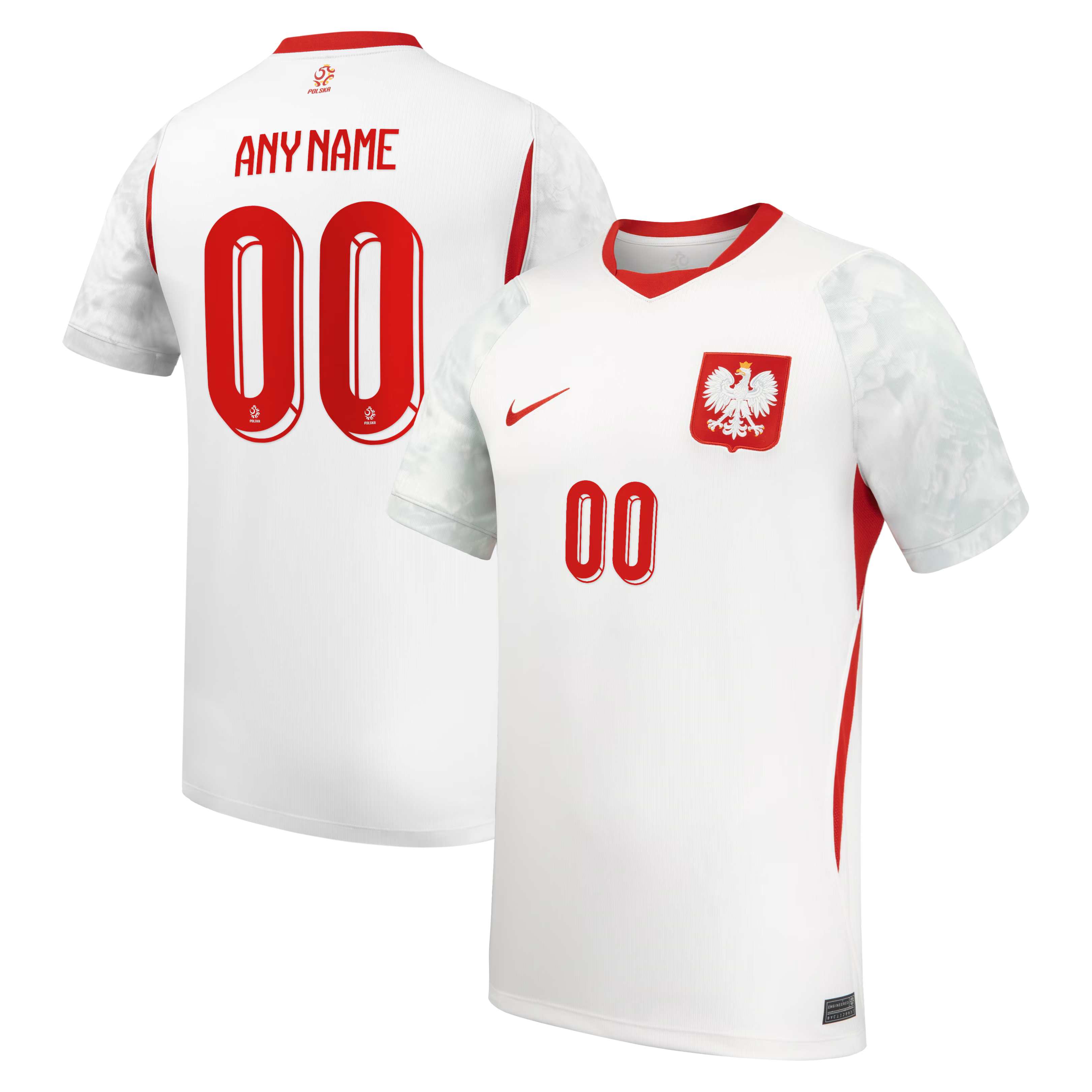 Official Poland National Team Nike 2026 Home Stadium Replica Custom Jersey - White - Jersey Teams World