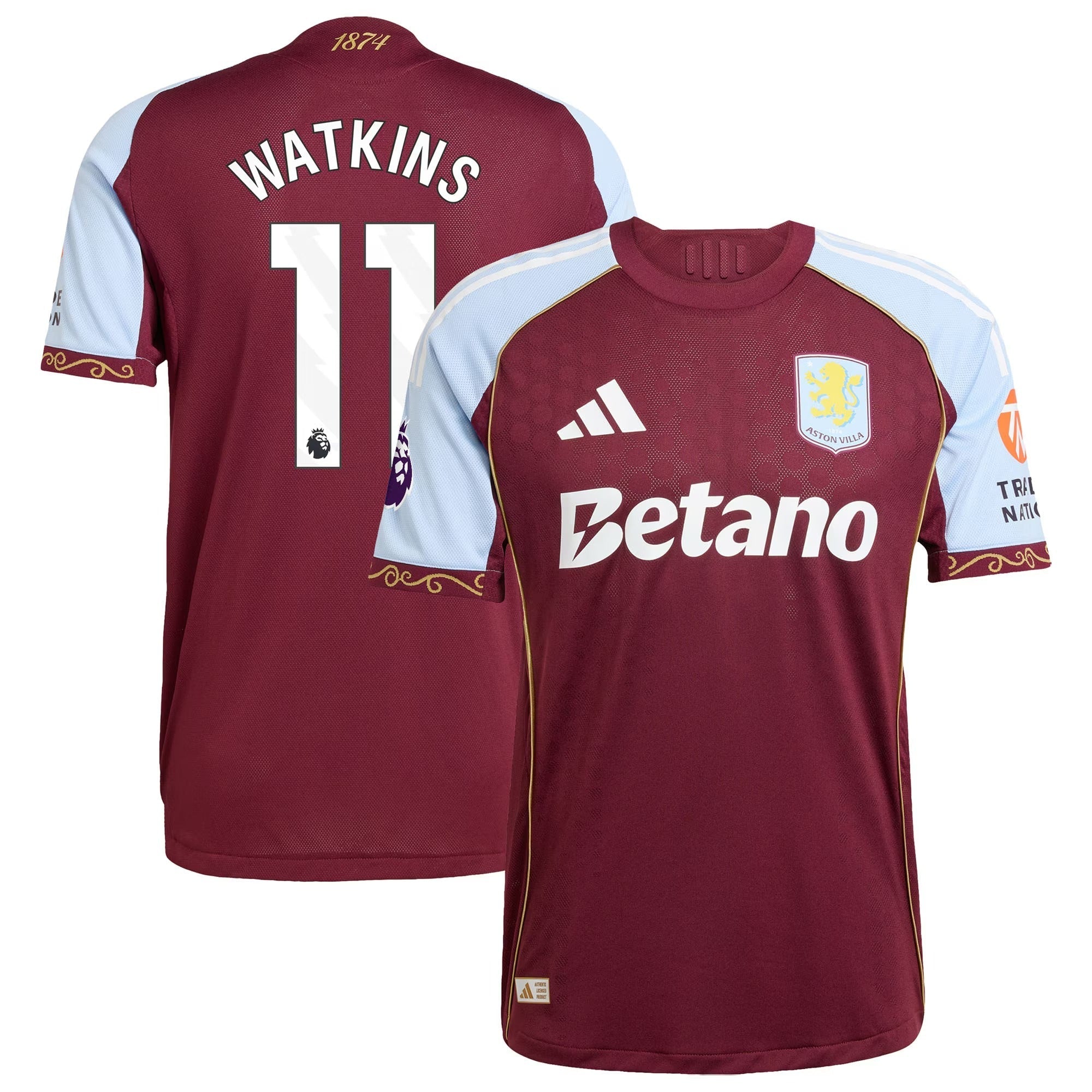 Ollie Watkins Aston Villa Selfika 2025/26 Home Jersey - Claret