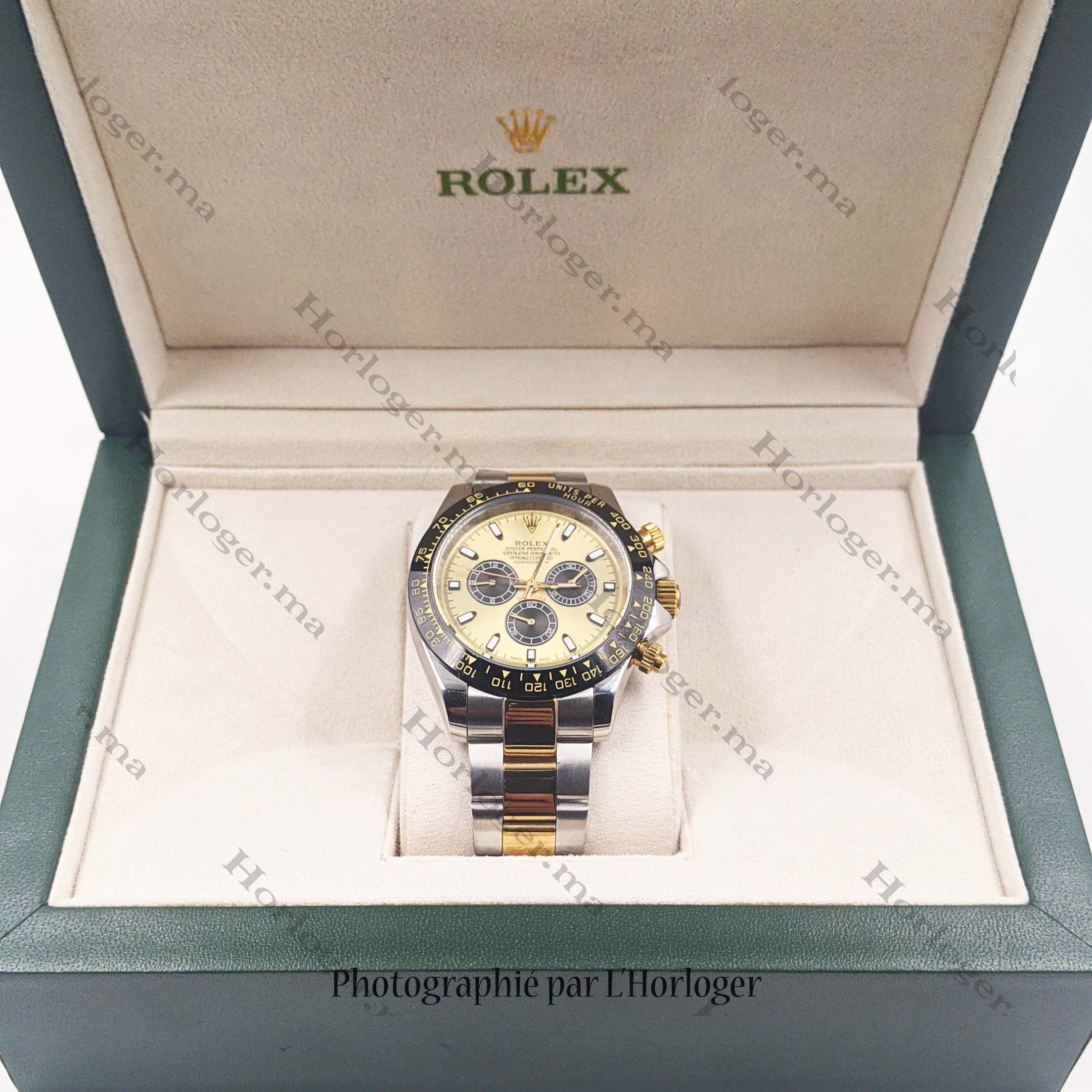 Selfika™ Men's Daytona Cosmograph Champagne Dial Watch 1.6 in