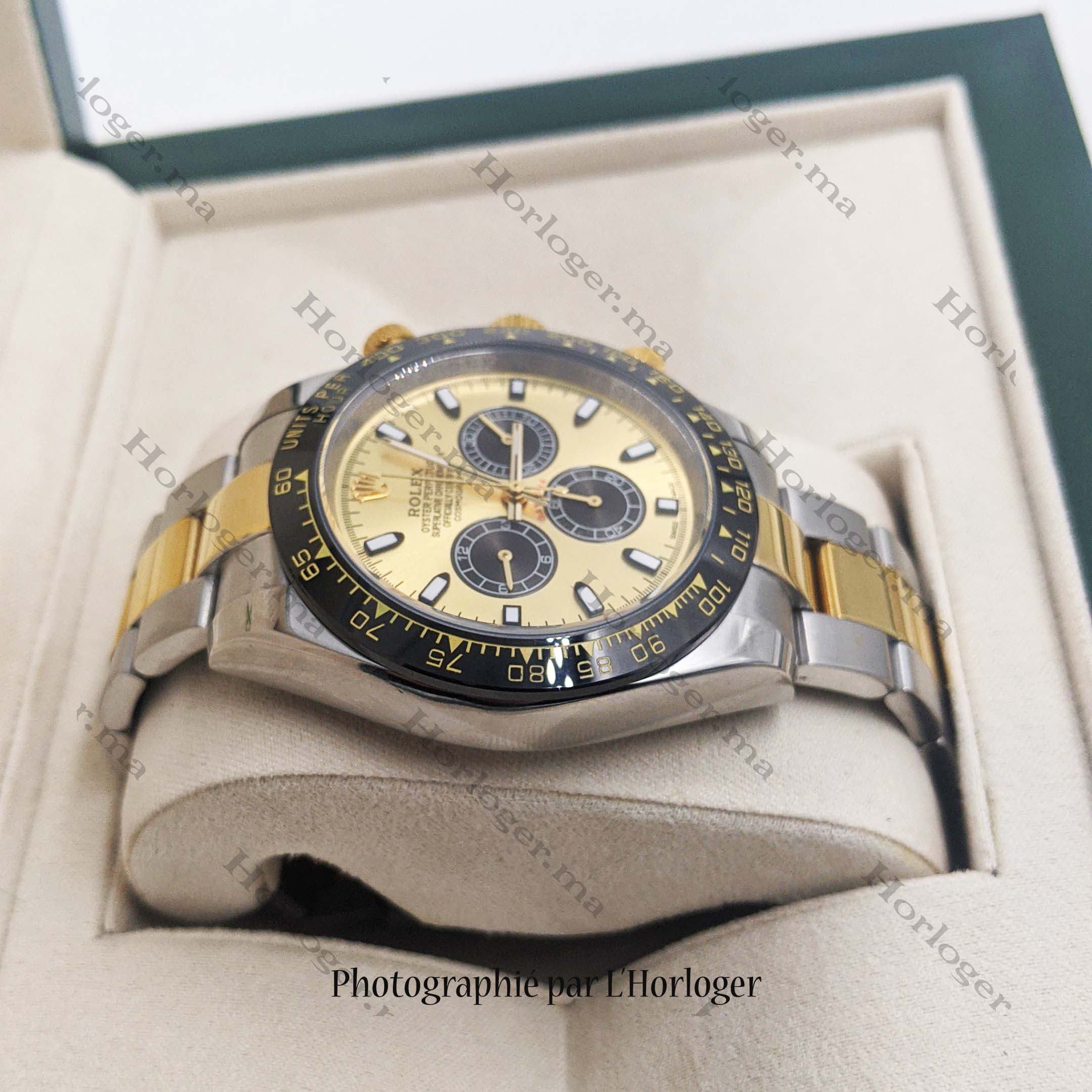 Selfika™ Men's Daytona Cosmograph Champagne Dial Watch 1.6 in