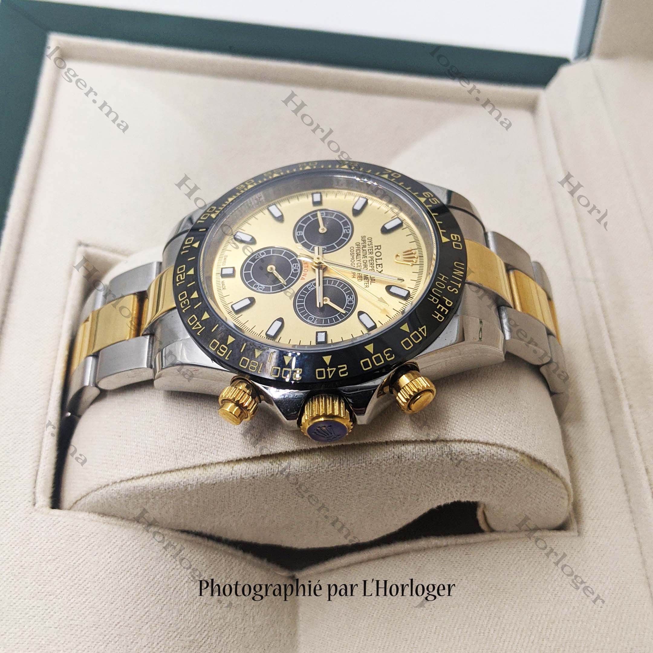 Selfika™ Men's Daytona Cosmograph Champagne Dial Watch 1.6 in