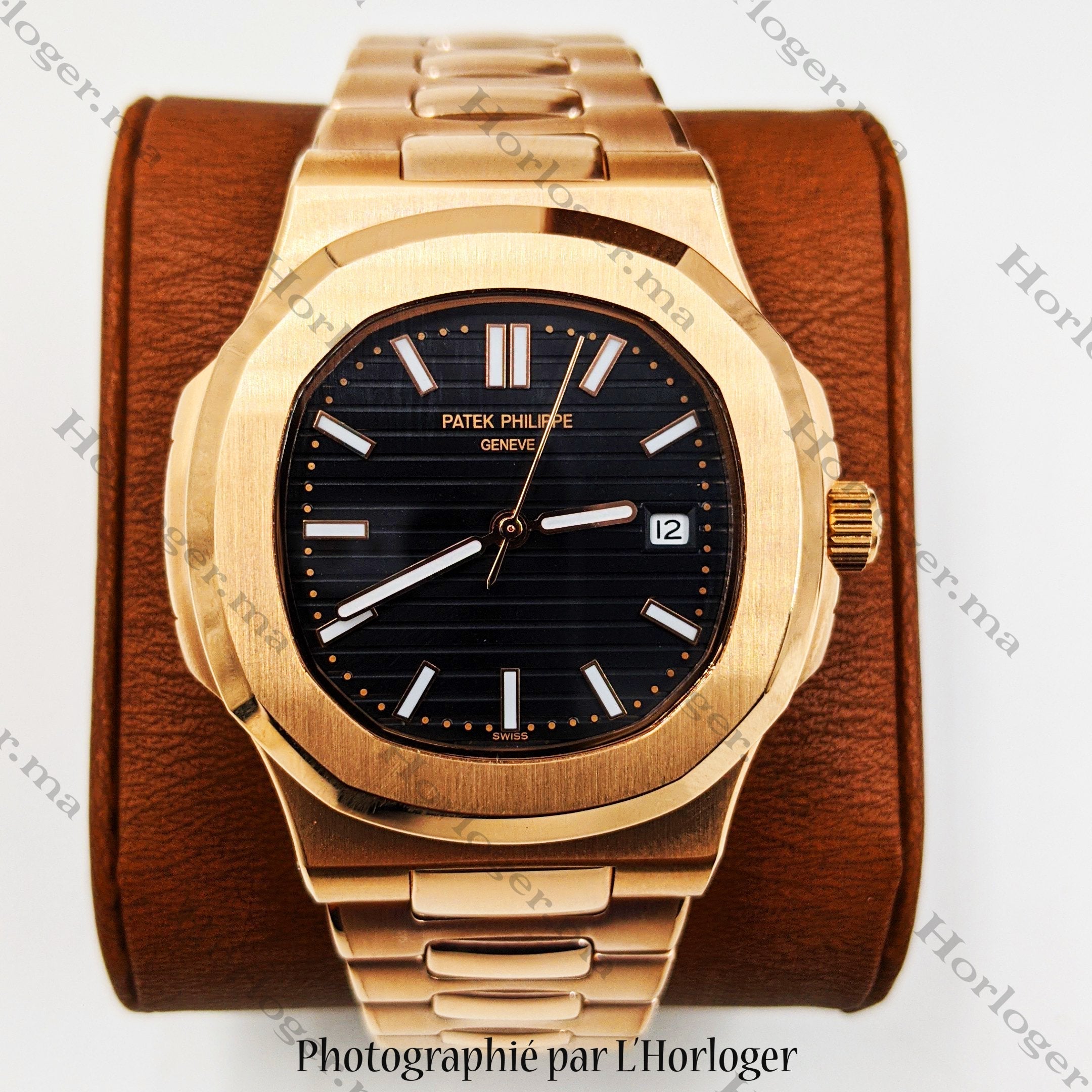Selfika™ Men's Automatic Watch 1.6" Rose Gold Black Dial A384EAP