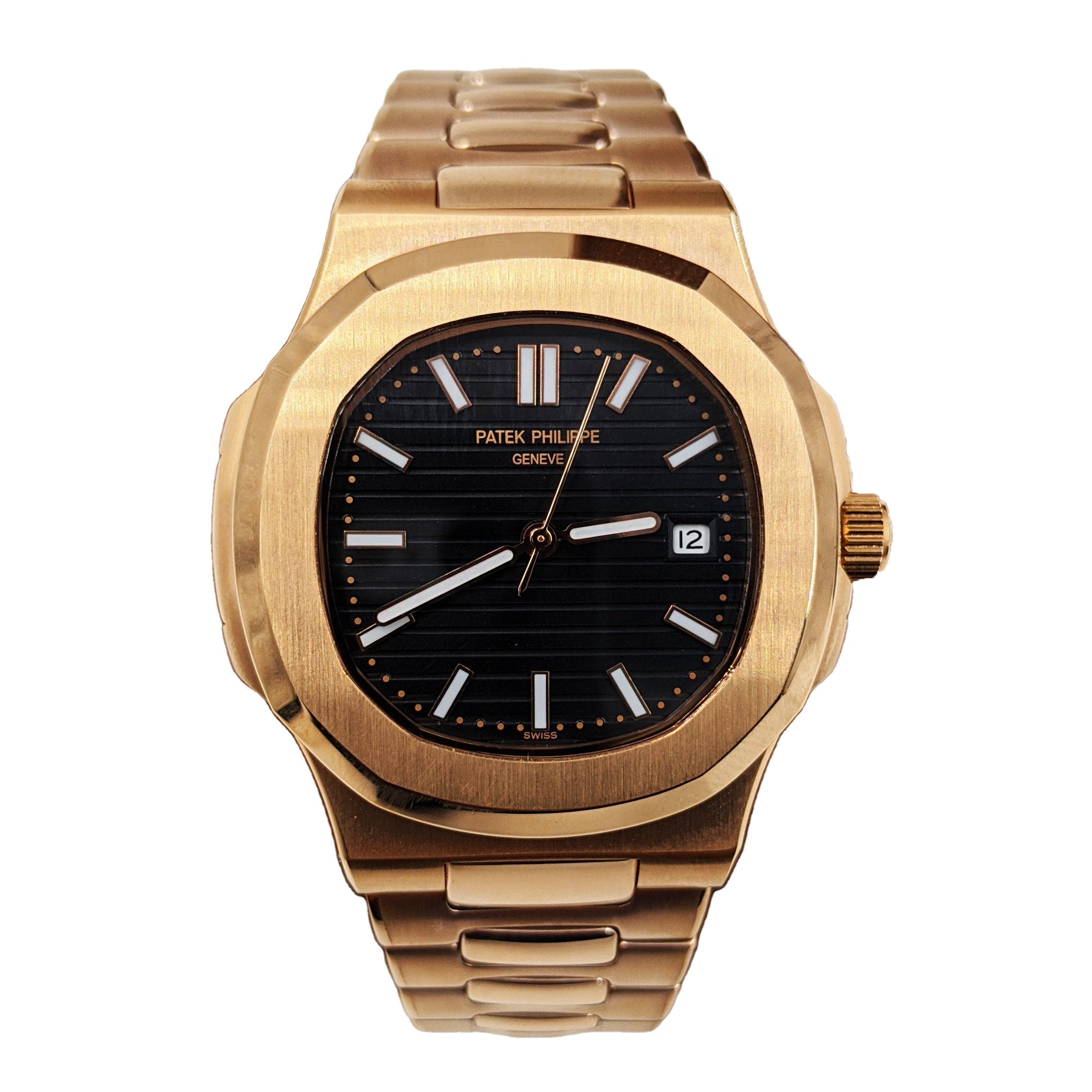 Selfika™ Men's Automatic Watch 1.6" Rose Gold Black Dial A384EAP