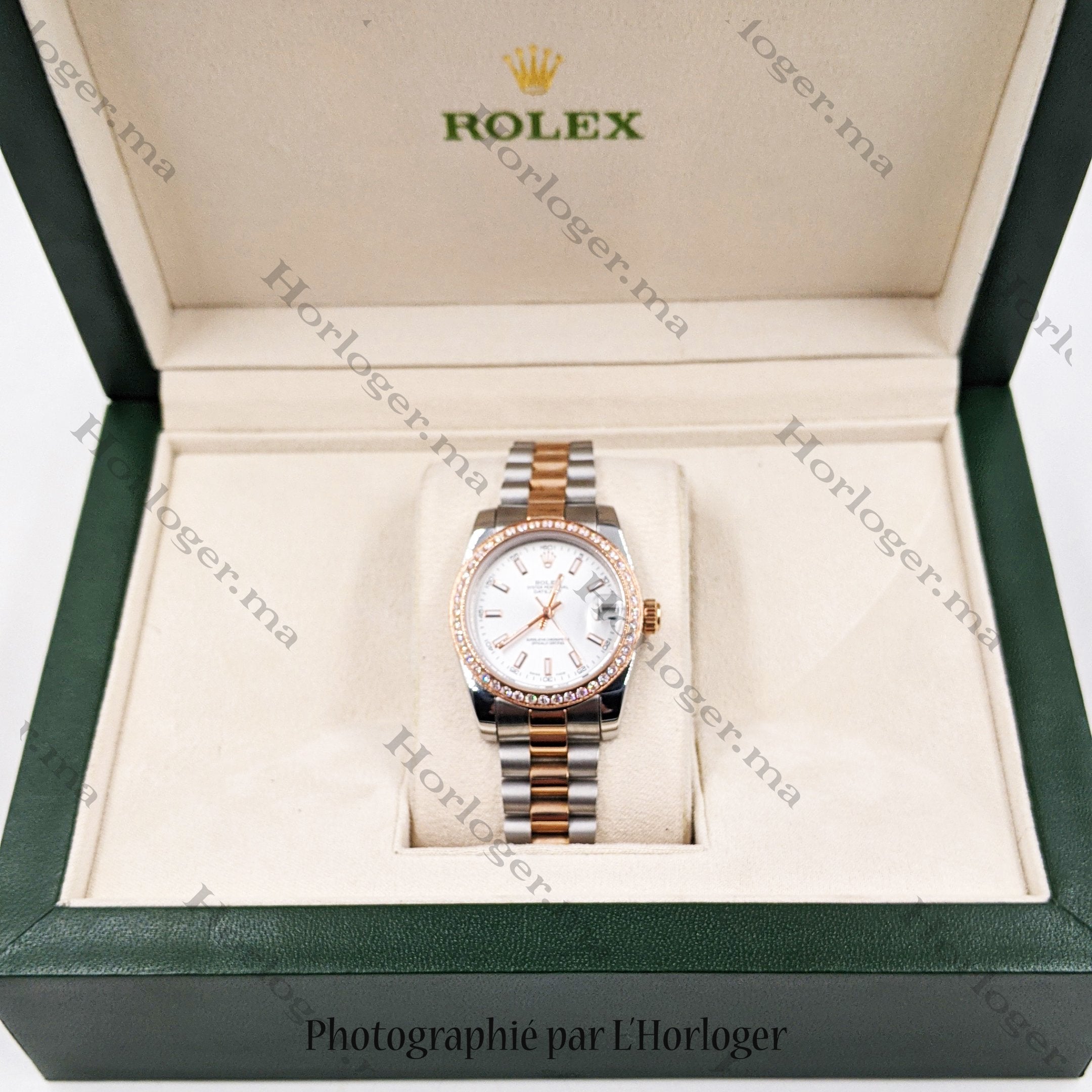 Selfika™ Women's Datejust 1.3 in Mother of Pearl Watch