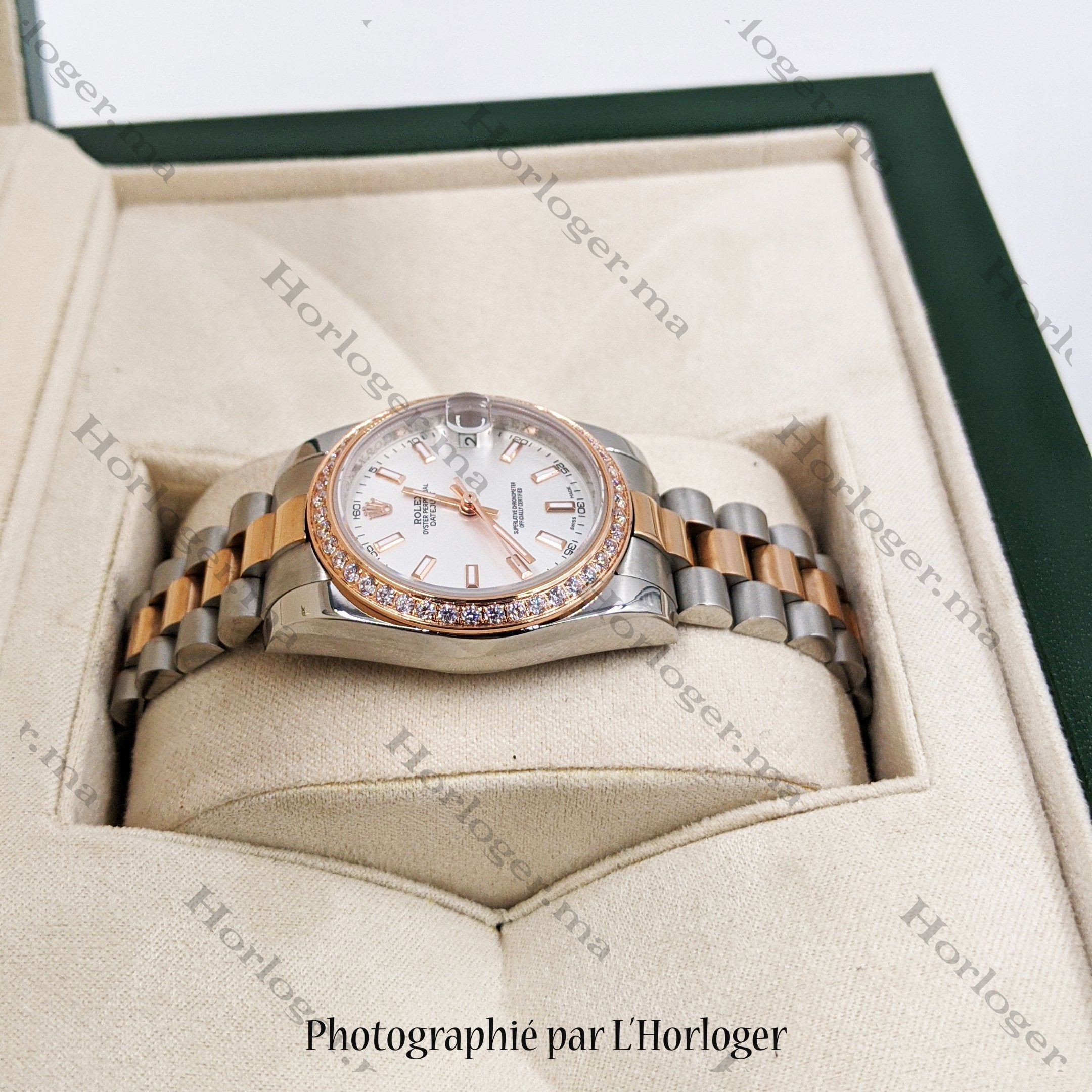 Selfika™ Women's Datejust 1.3 in Mother of Pearl Watch