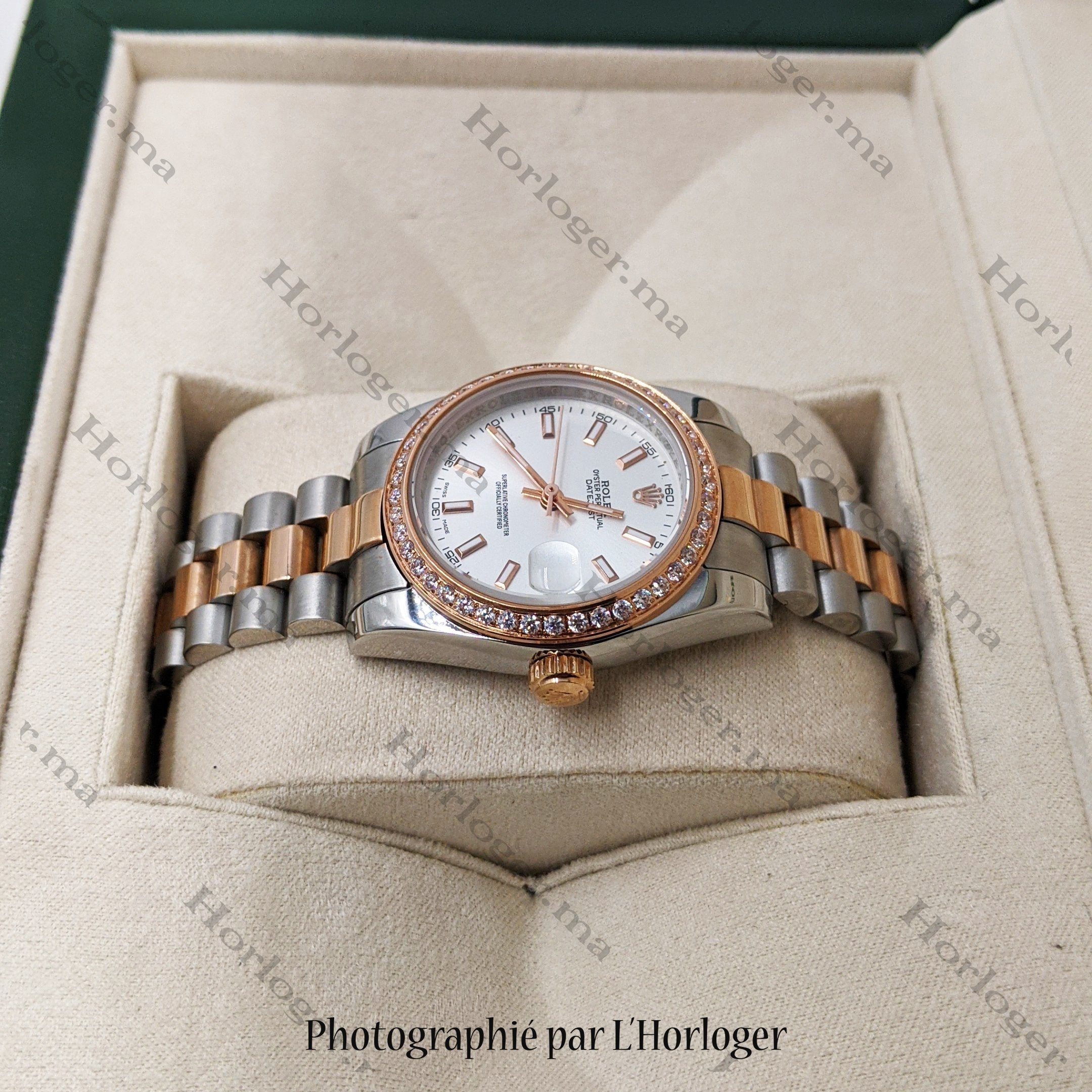 Selfika™ Women's Datejust 1.3 in Mother of Pearl Watch