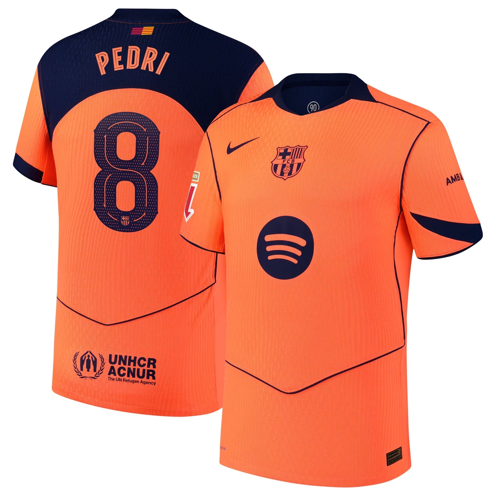 Pedri Barcelona Selfika 2025/26 Third Player Jersey - Orange
