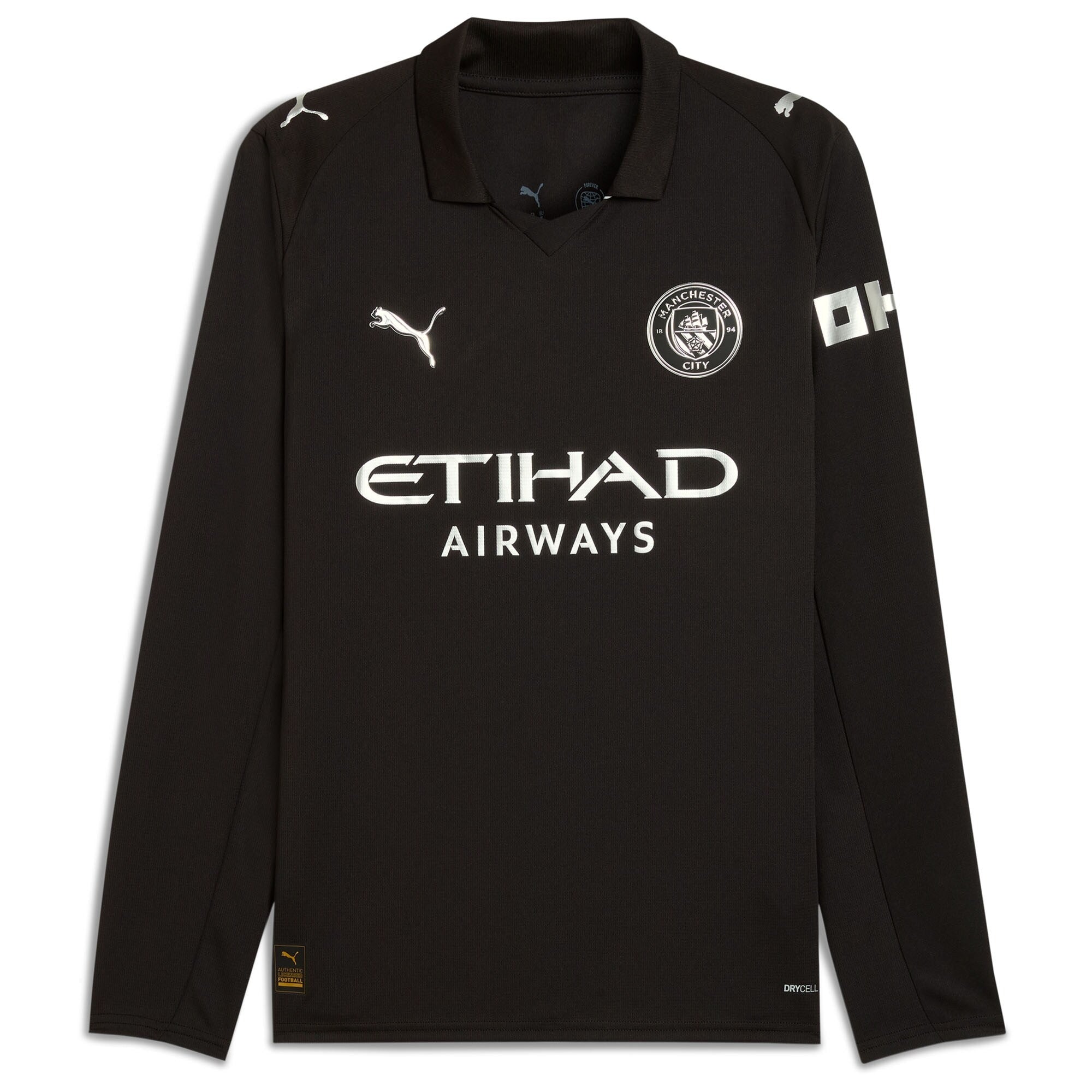 Phil Foden Manchester City Selfika Away 2025/26 Long Sleeve Player Jersey - Black