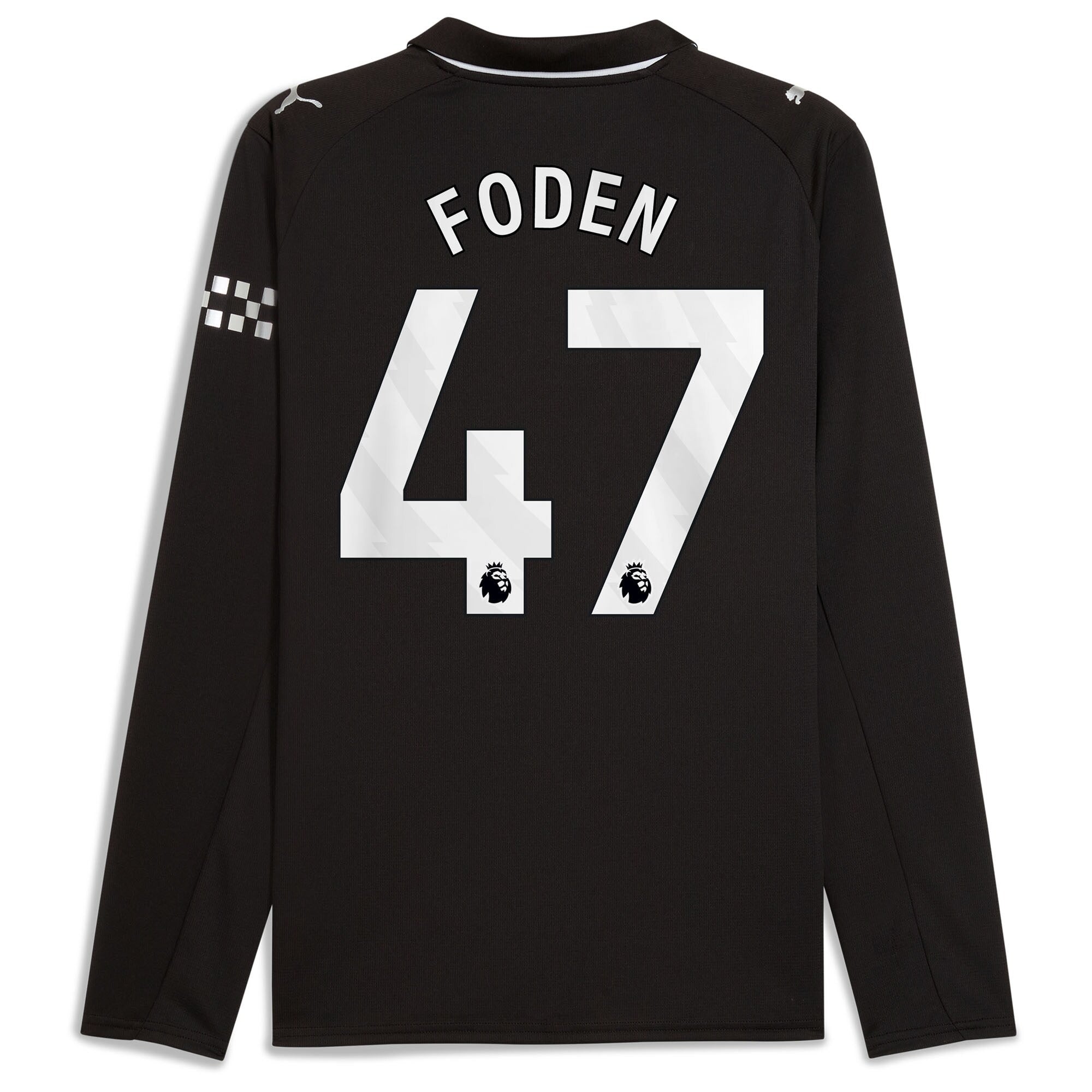 Phil Foden Manchester City Selfika Away 2025/26 Long Sleeve Player Jersey - Black