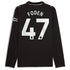 Phil Foden Manchester City Selfika Away 2025/26 Long Sleeve Player Jersey - Black