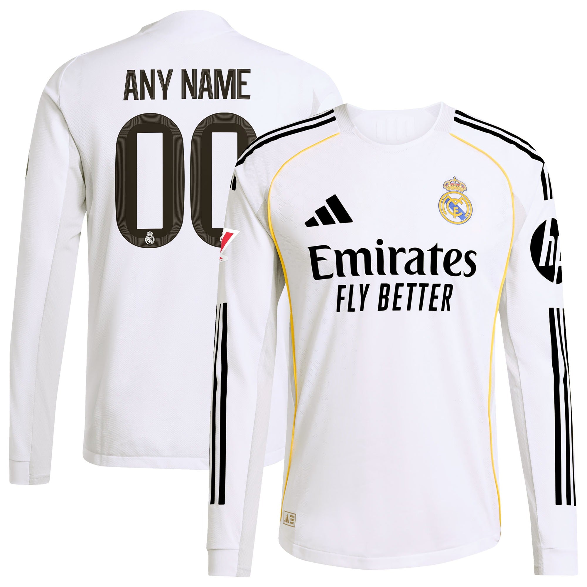 Real Madrid Selfika 2025/26 Home Long Sleeve Custom Jersey - White