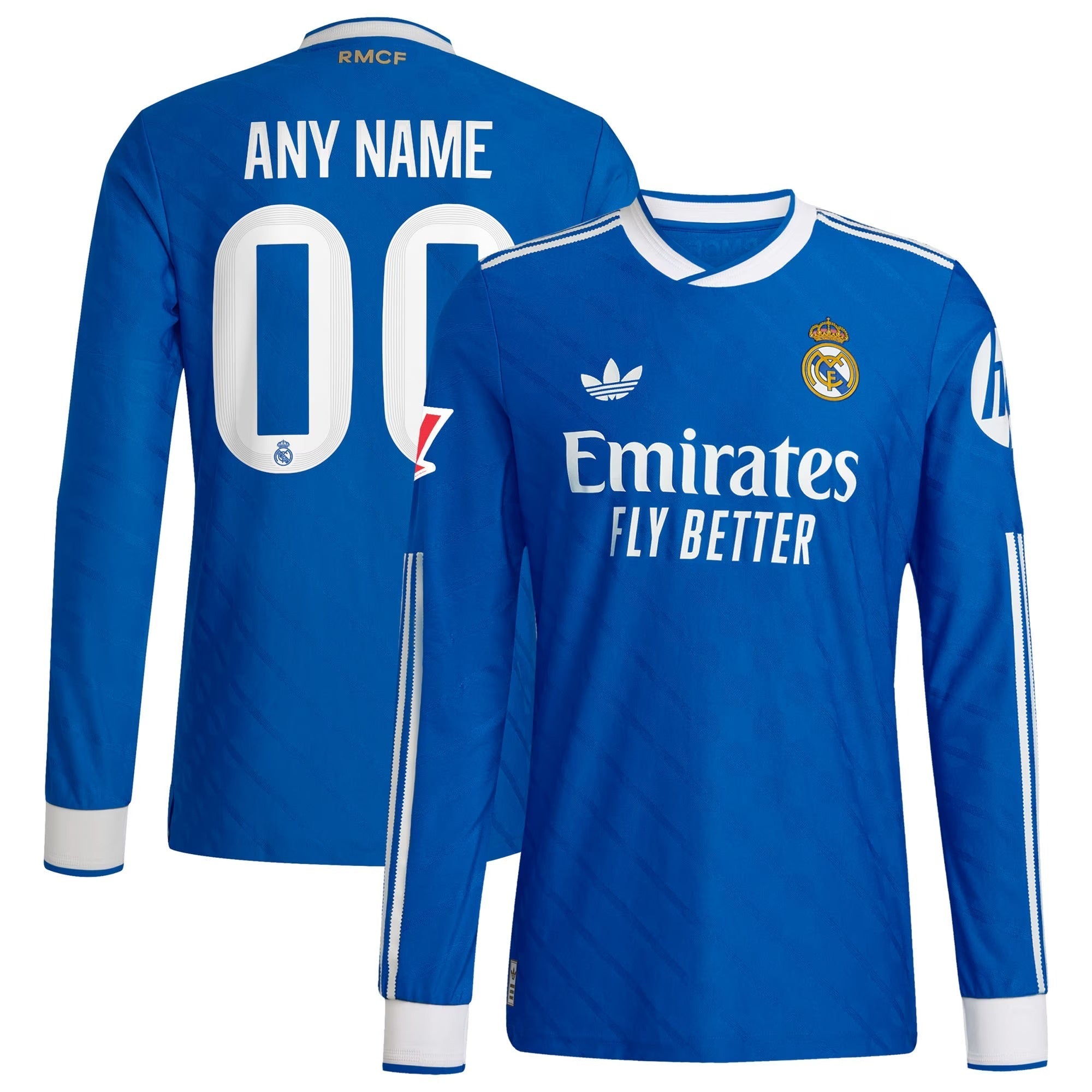 Real Madrid Selfika 2025/26 Third Long Sleeve Custom Jersey - Blue