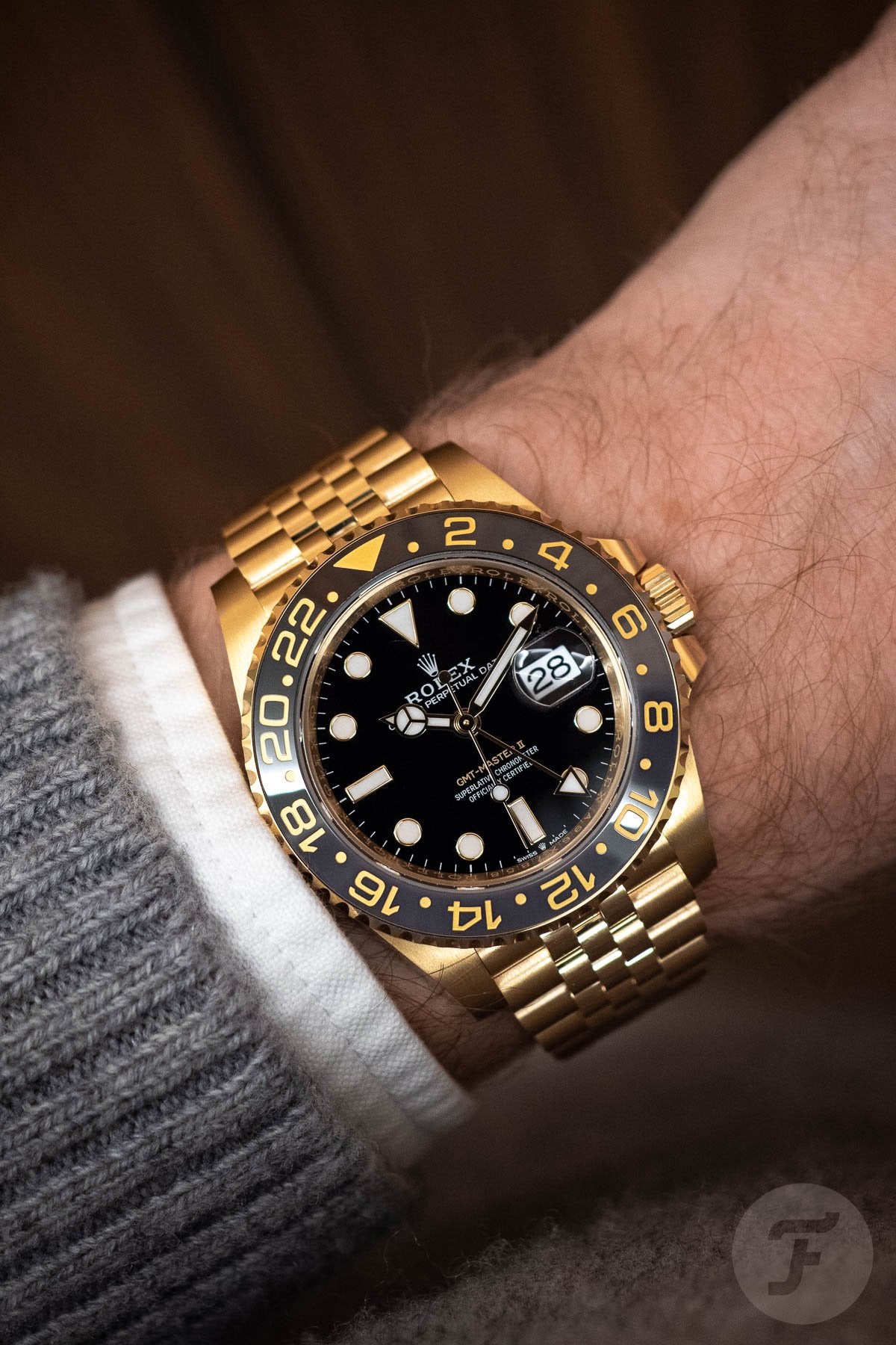 Selfika™ Men's GMT-Master II Two Tone Full Gold Automatic Watch