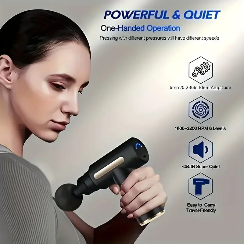 pemy Fascial Gun Percussion Massager – Handheld Deep Tissue Tool for Back, Neck, and Leg Relief