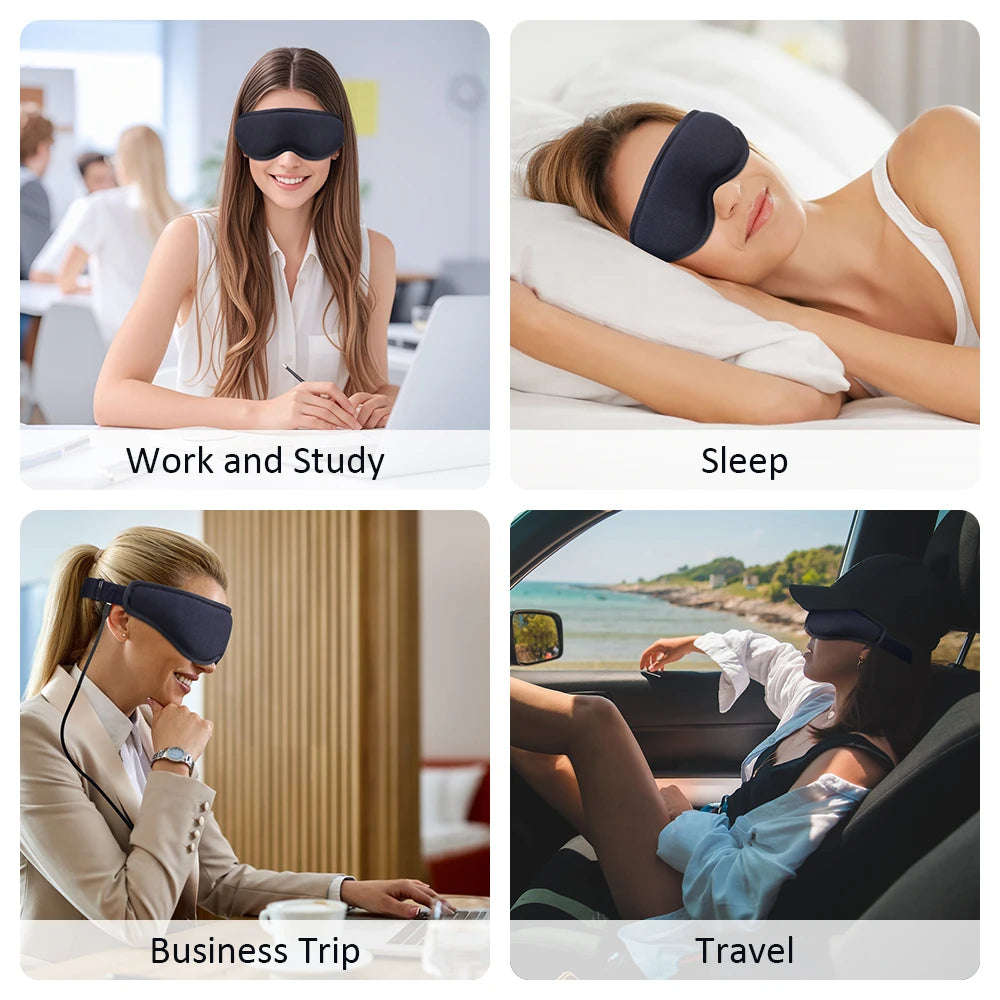 Hailicare 3D Electric Steam Eye Mask – 3-Level Heat, 5-Level Vibration Massage, Fatigue Relief