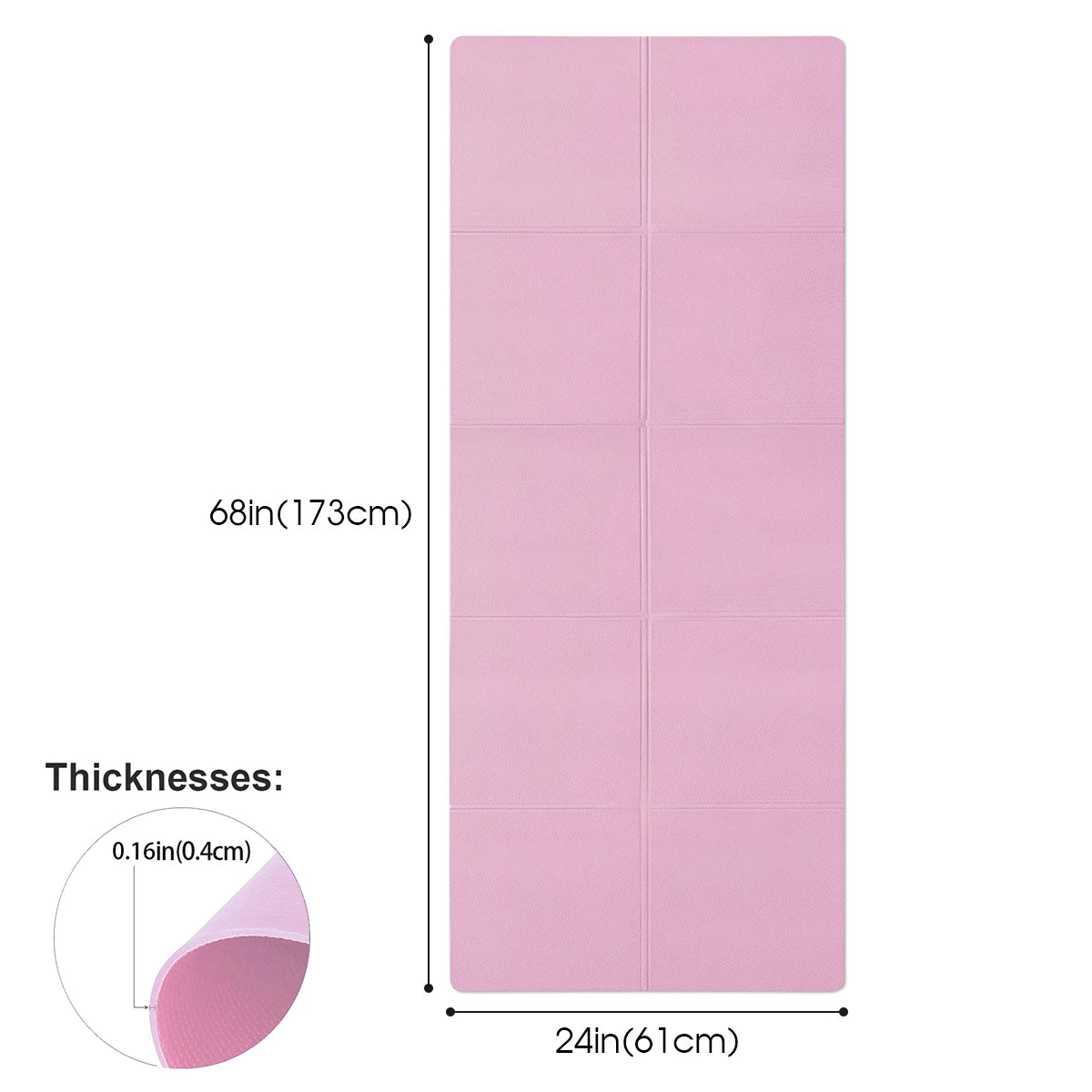 Selfika™ Lightweight EVA Yoga Mat – 4mm Anti-Slip Fitness Mat for Exercise, Pilates & Gymnastics (173x61cm)