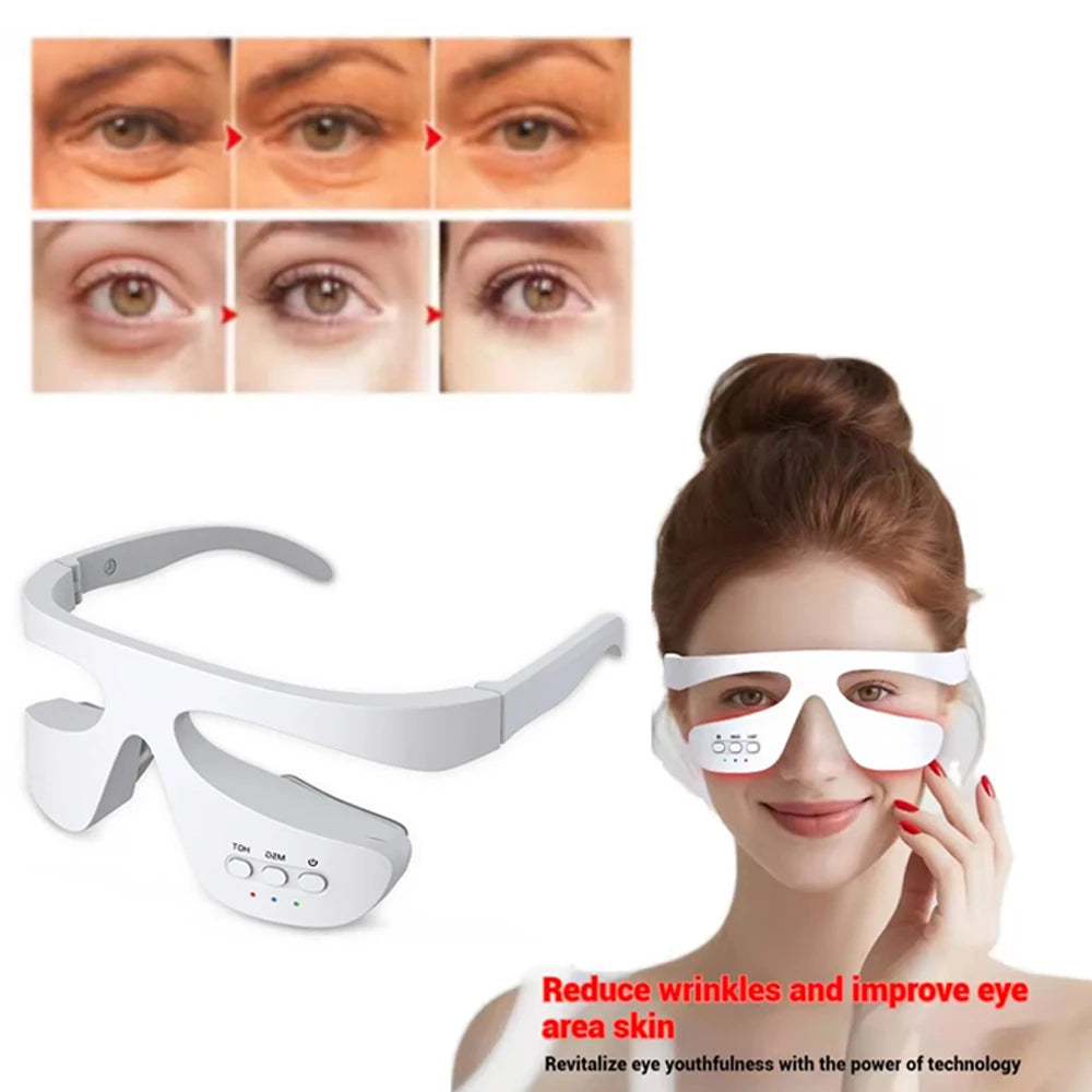 vilnason 3D Visual Eye Massager – Red Light, EMS Micro-Current, Heat for Dark Circle Appearance and Relaxation