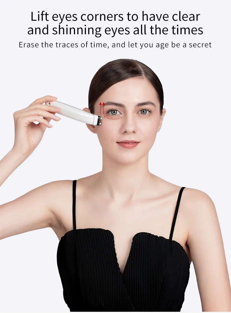 WEILIXUN EMS Microcurrent and Vibration Eye Massager – Skin Tightening Appearance and Eyebrow Lift Beauty Tool