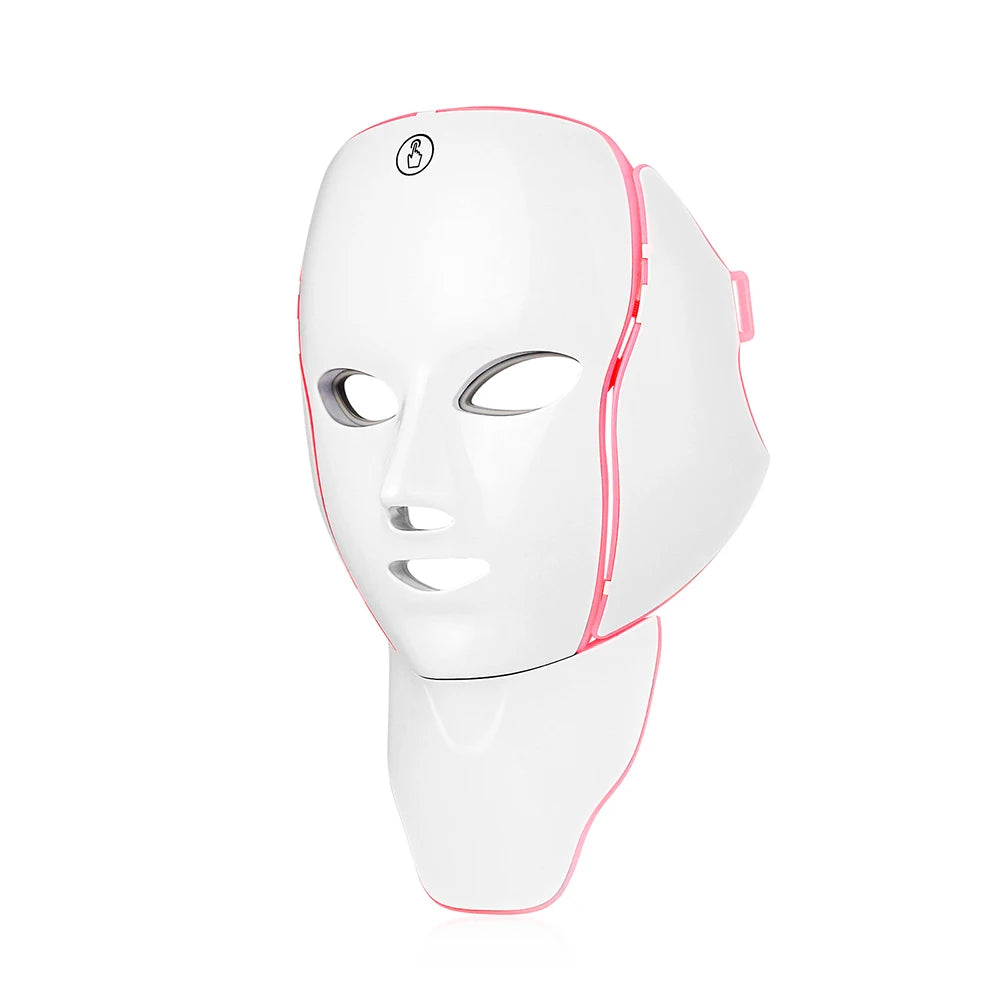 foreverlily 7-Color LED Face & Neck Light Therapy Mask – Wireless, Anti-Aging Appearance, Skin Tightening