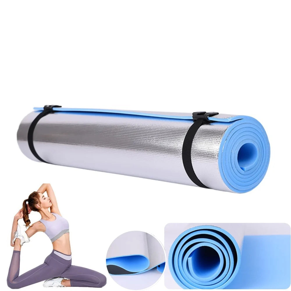 Selfika™ Thickened EVA Yoga Mat – Waterproof Aluminum Membrane Exercise Mat for Fitness, Camping & Outdoor Use (1800x500mm)