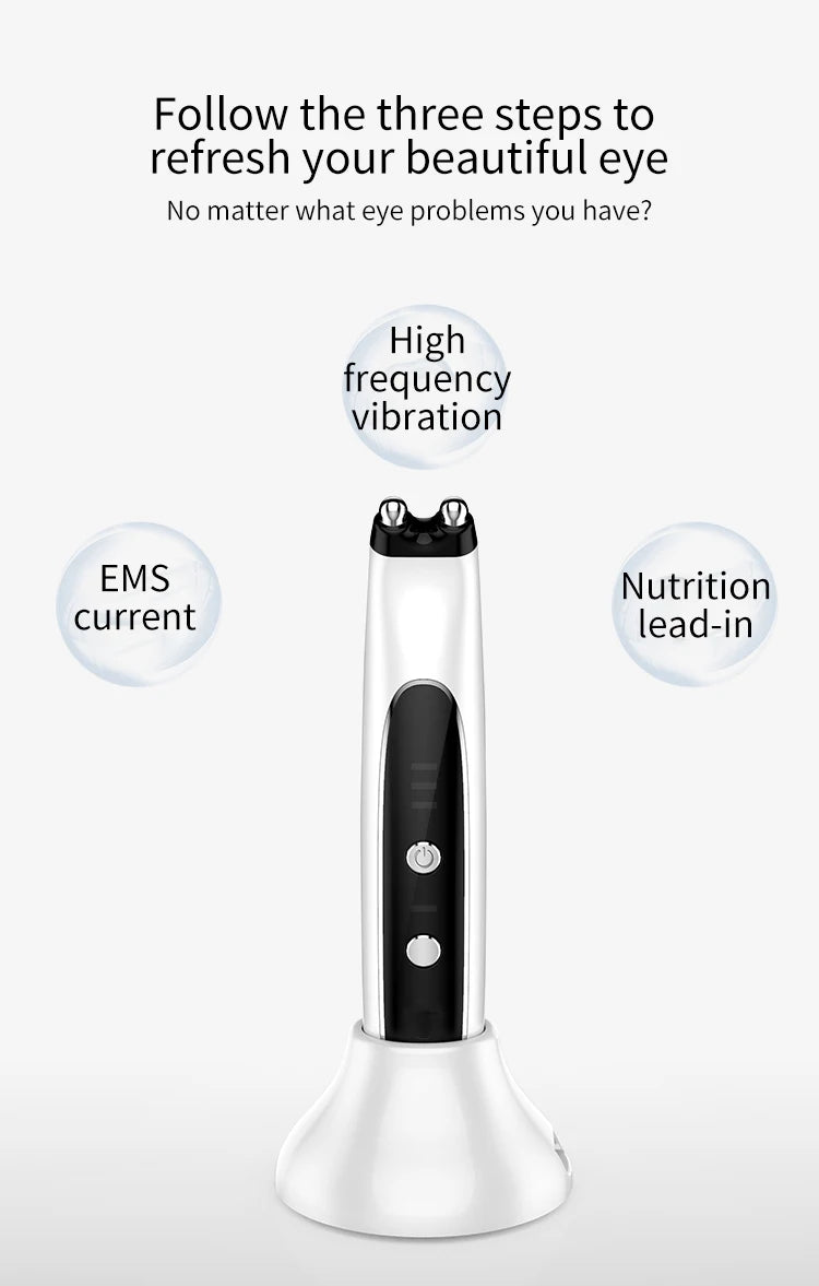WEILIXUN EMS Microcurrent and Vibration Eye Massager – Skin Tightening Appearance and Eyebrow Lift Beauty Tool