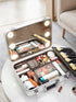 Selfika™ Professional Makeup & Jewelry Organizer – Rechargeable 3-Color LED Mirror Box with Hasp Closure