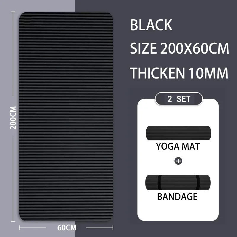 Selfika™ 15mm Extra-Thick Yoga Mat – High-Density Anti-Slip NBR Fitness Mat for Family Exercise, Yoga & Pilates