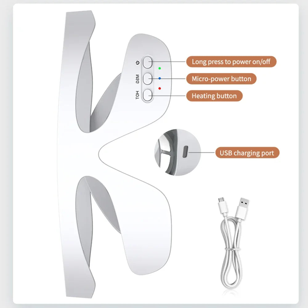 vilnason 3D Visual Eye Massager – Red Light, EMS Micro-Current, Heat for Dark Circle Appearance and Relaxation