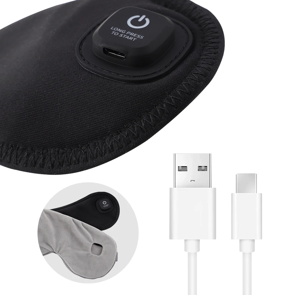 PASTSKY Cordless Heated Eye Mask – 3 Levels Warm Compress, Smart Timing, Electric Relaxation Sleep Aid