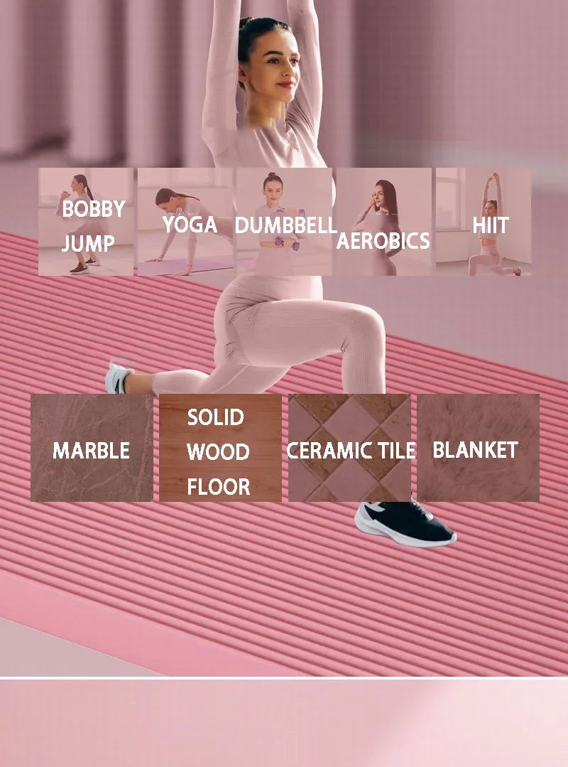 Selfika™ 15mm Extra-Thick Yoga Mat – High-Density Anti-Slip NBR Fitness Mat for Family Exercise, Yoga & Pilates