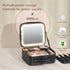 Selfika™ Portable Makeup Train Case – White Waterproof Travel Organizer with 3-Color LED Mirror and Adjustable Dividers