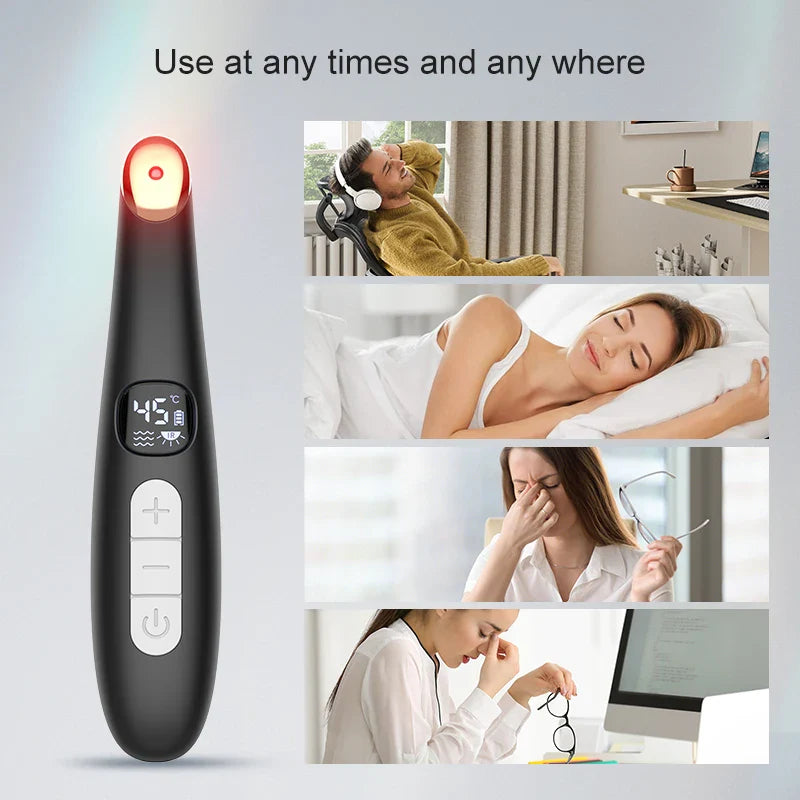 VIMYSHOW 3-in-1 Eye & Face Lift Wand – Red Light, Heat Therapy, ION, USB Rechargeable Massager